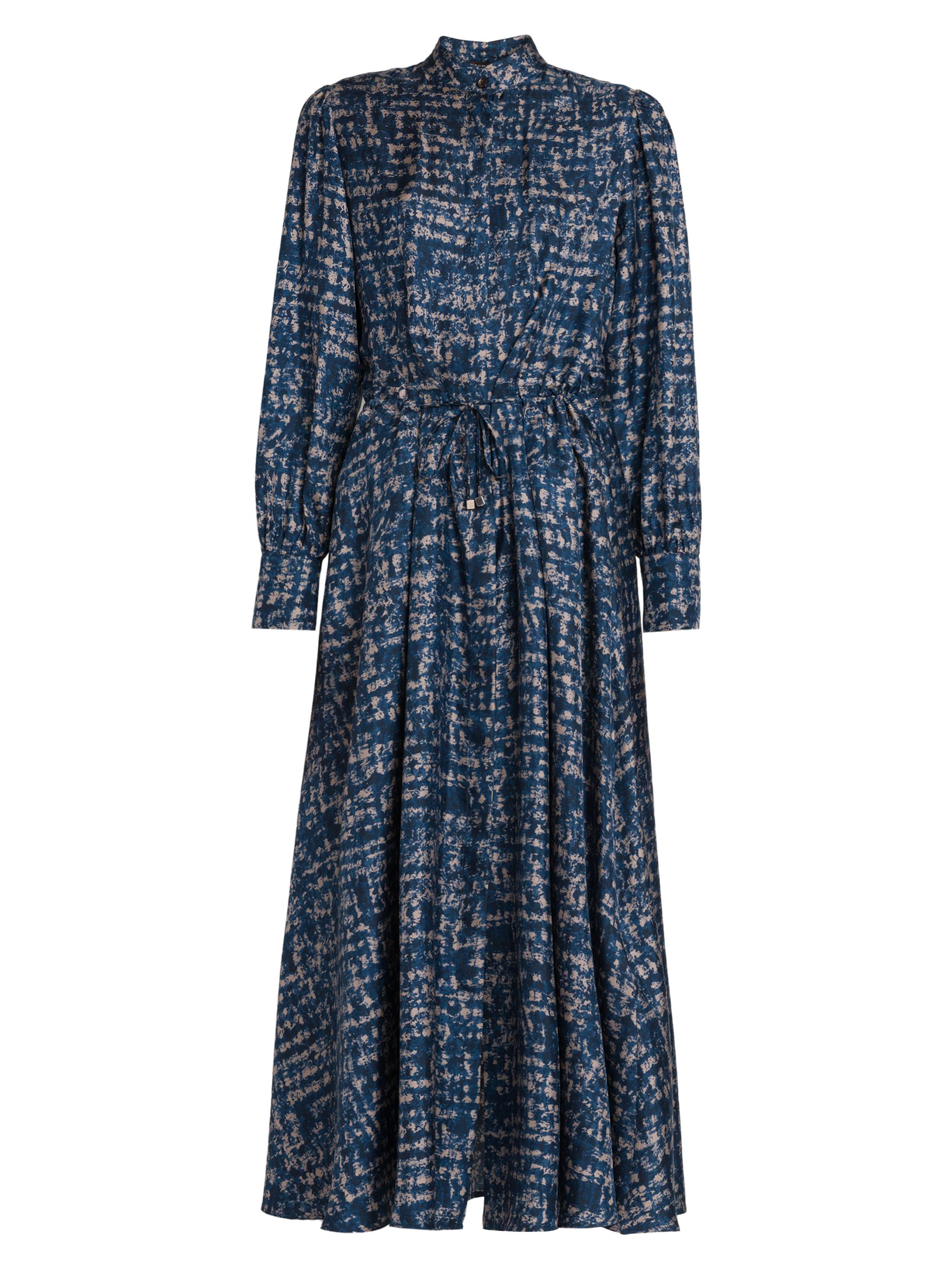 Kiton Women's Printed Silk Shirtdress - Light Blue