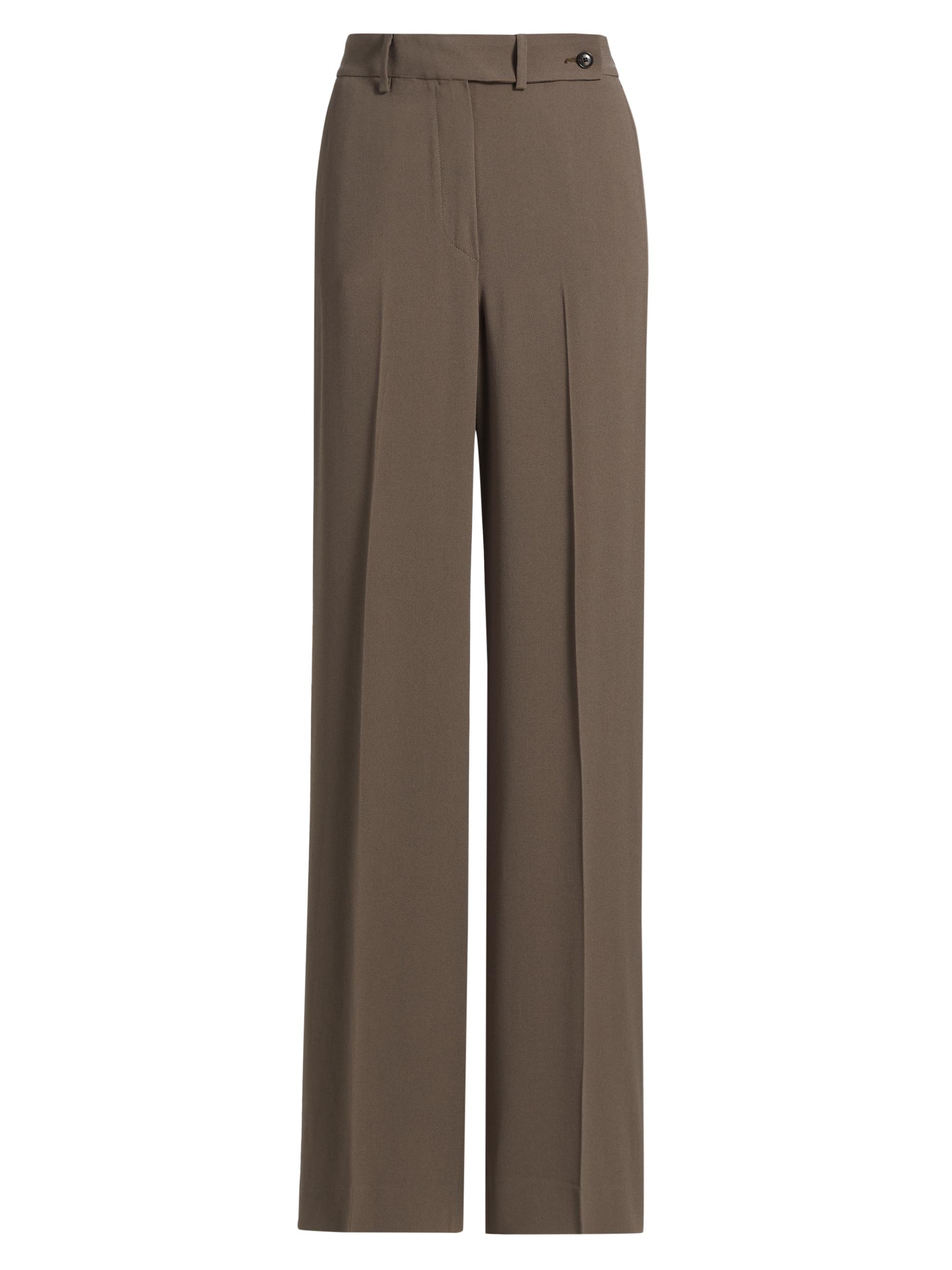 Kiton Women's Creased Straight Trousers - Leather
