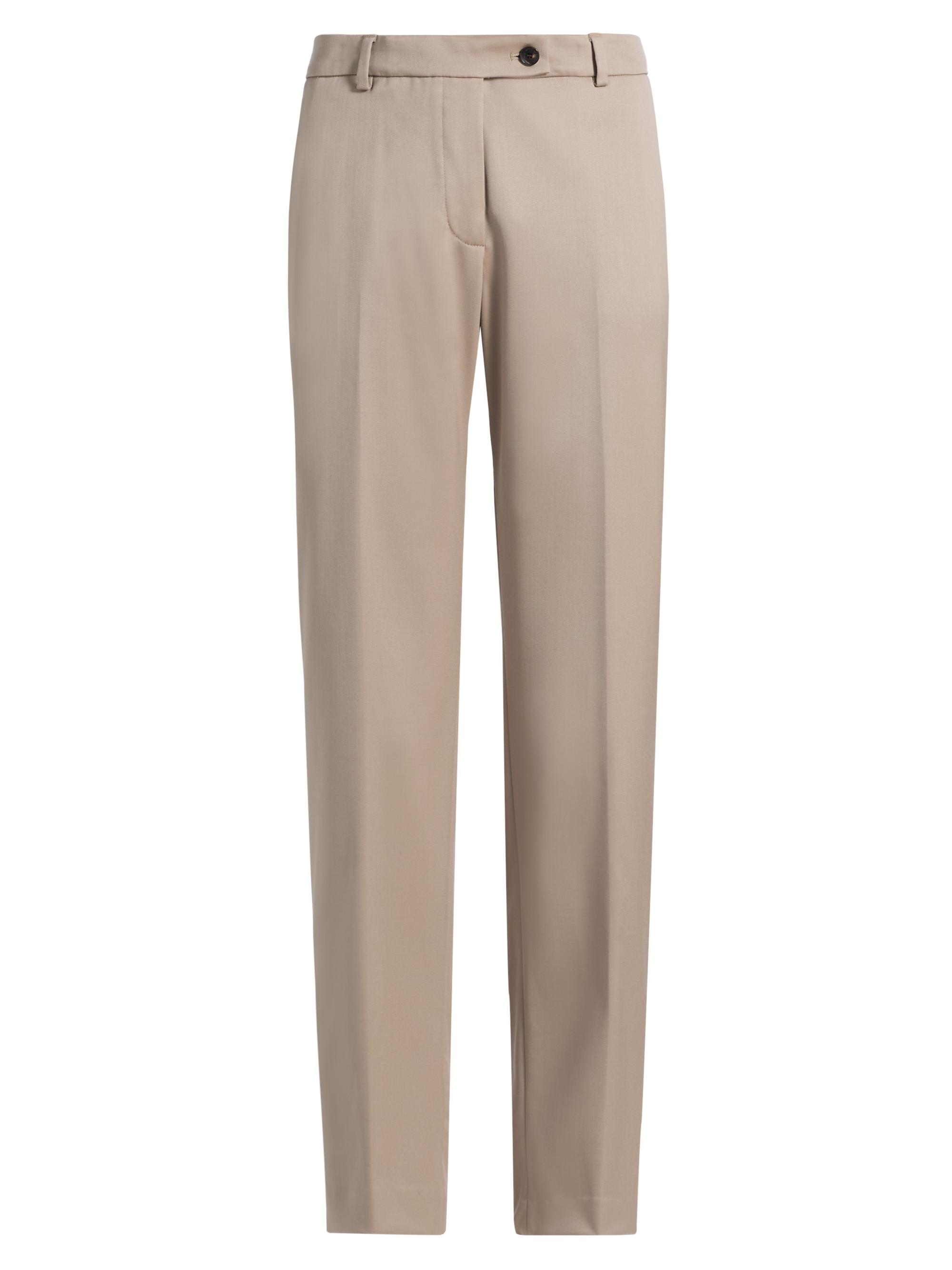Kiton Women's Stretch Wool Straight Trousers - Taupe