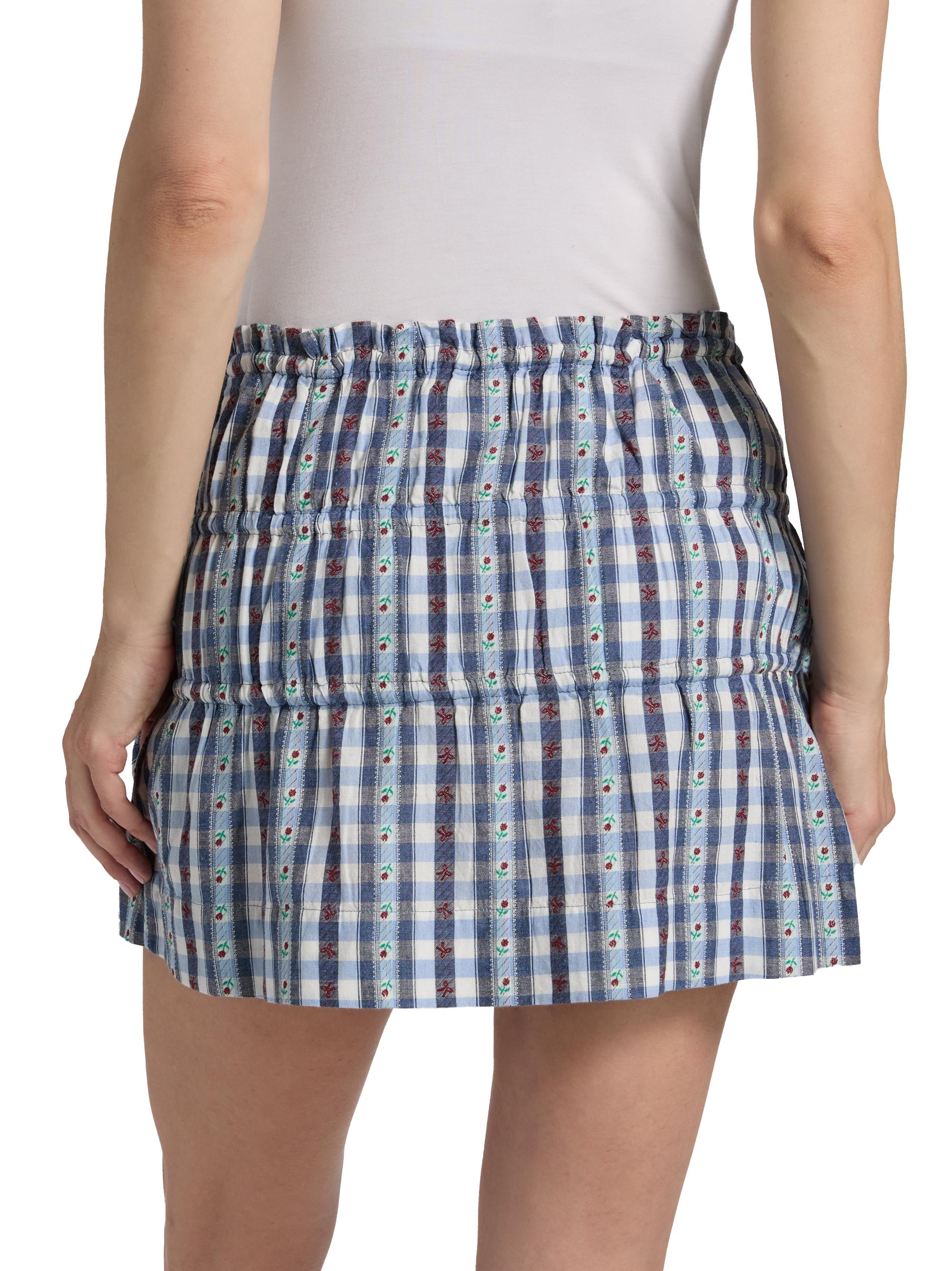 Damson Madder Este Floral Gingham Miniskirt | Saks Fifth Avenue