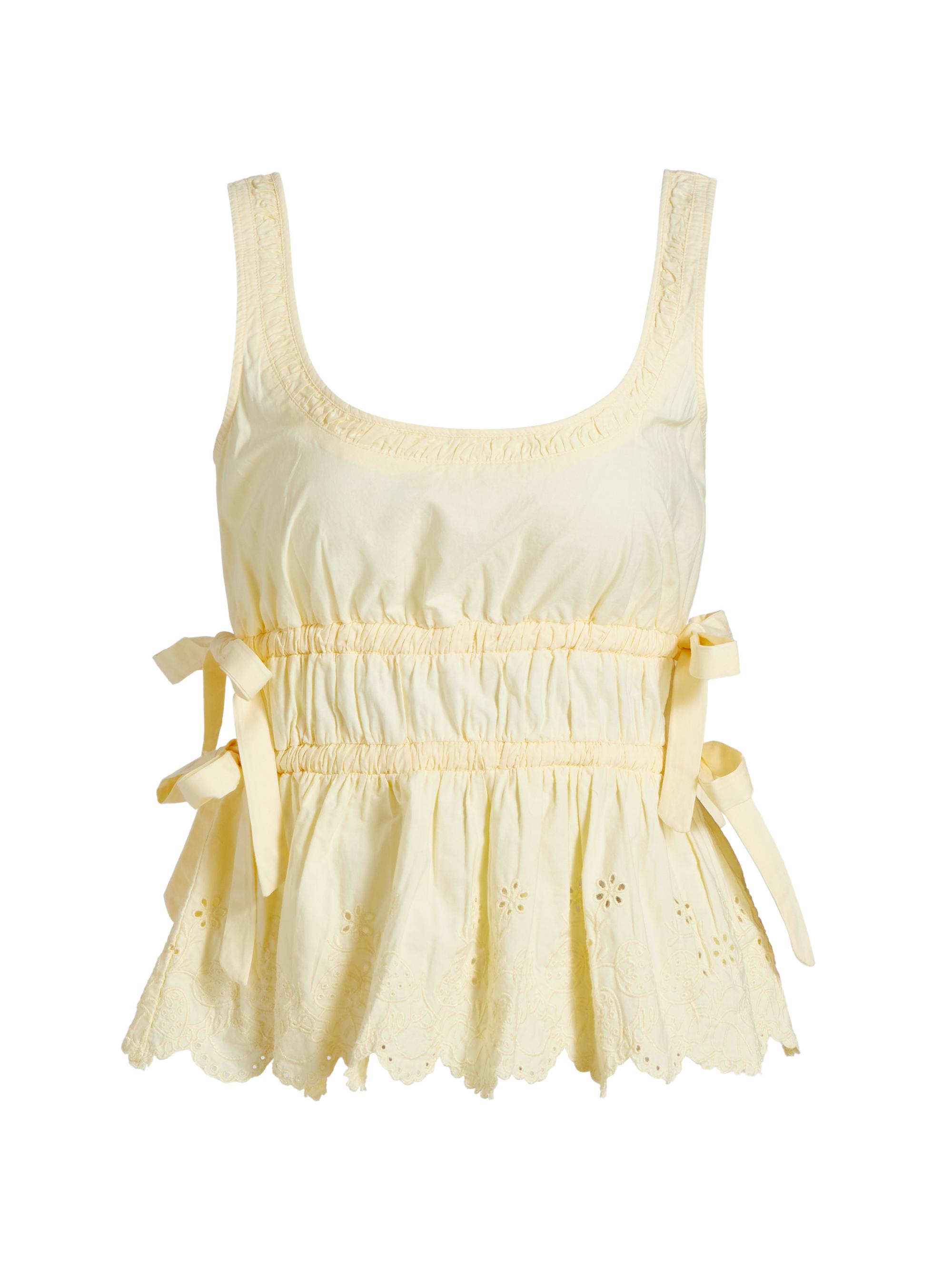 Damson Madder Women's Jade Cotton Cami - Yellow Broderie