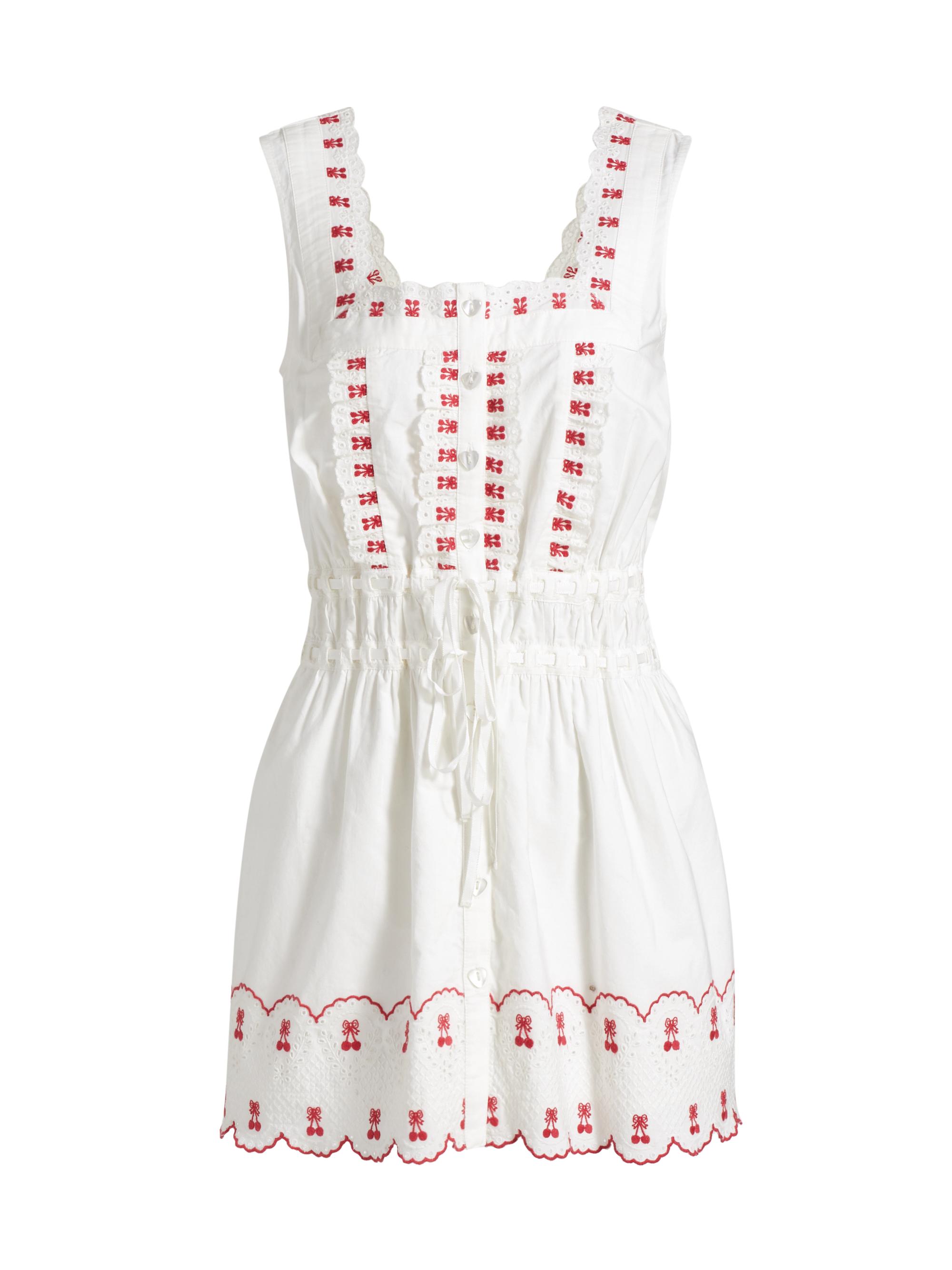 Damson Madder Women's Amaya Embroidered Minidress - Cherries