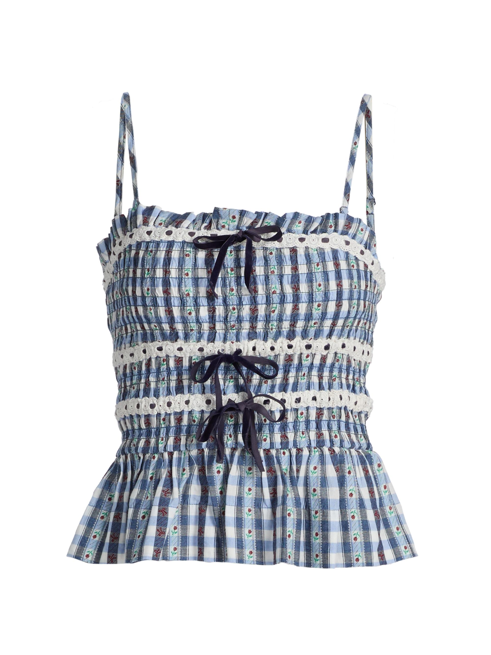 Damson Madder Women's Katya Floral Gingham Cami - Margot Gingham