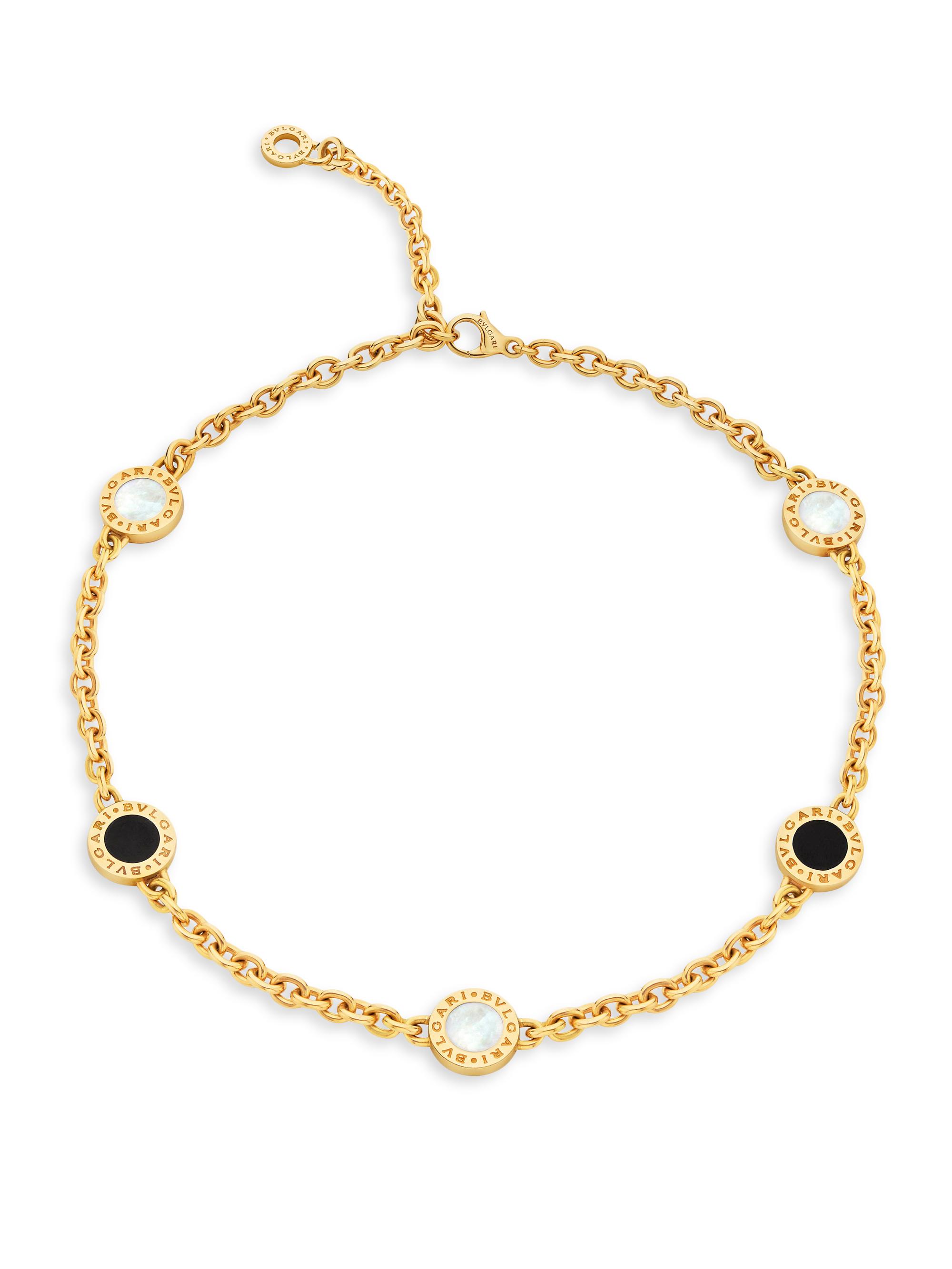 BVLGARI　両面刻印 ビッグロゴ チャーム　ブラック×ゴールド　ネックレス付 0400022704493?wid=830&hei=1106