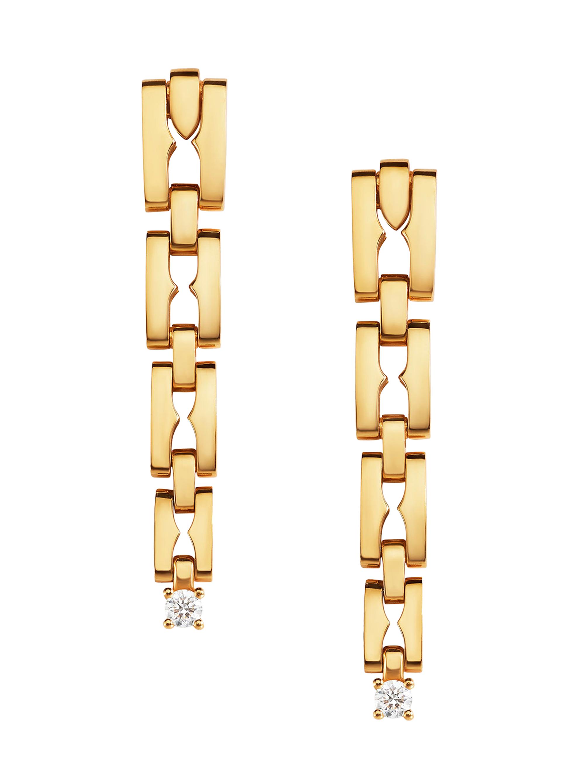 BVLGARI Women's B. zero1 18K Yellow Gold & 0.17 TCW Diamond Chain Earrings - Yellow Gold