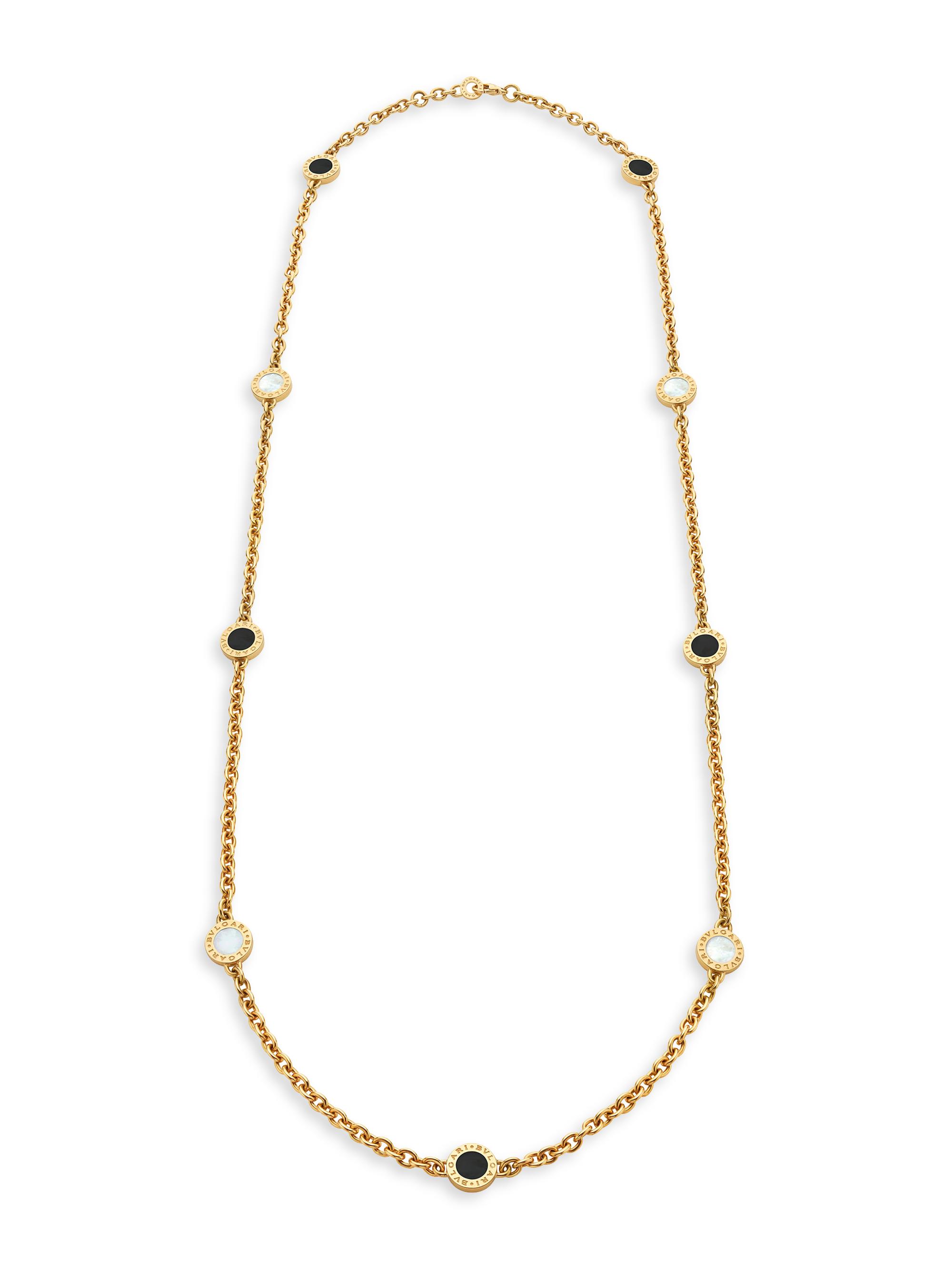BVLGARI Women's   18K Yellow Gold, Mother-Of-Pearl & Black Onyx Charm Necklace - Yellow Gold