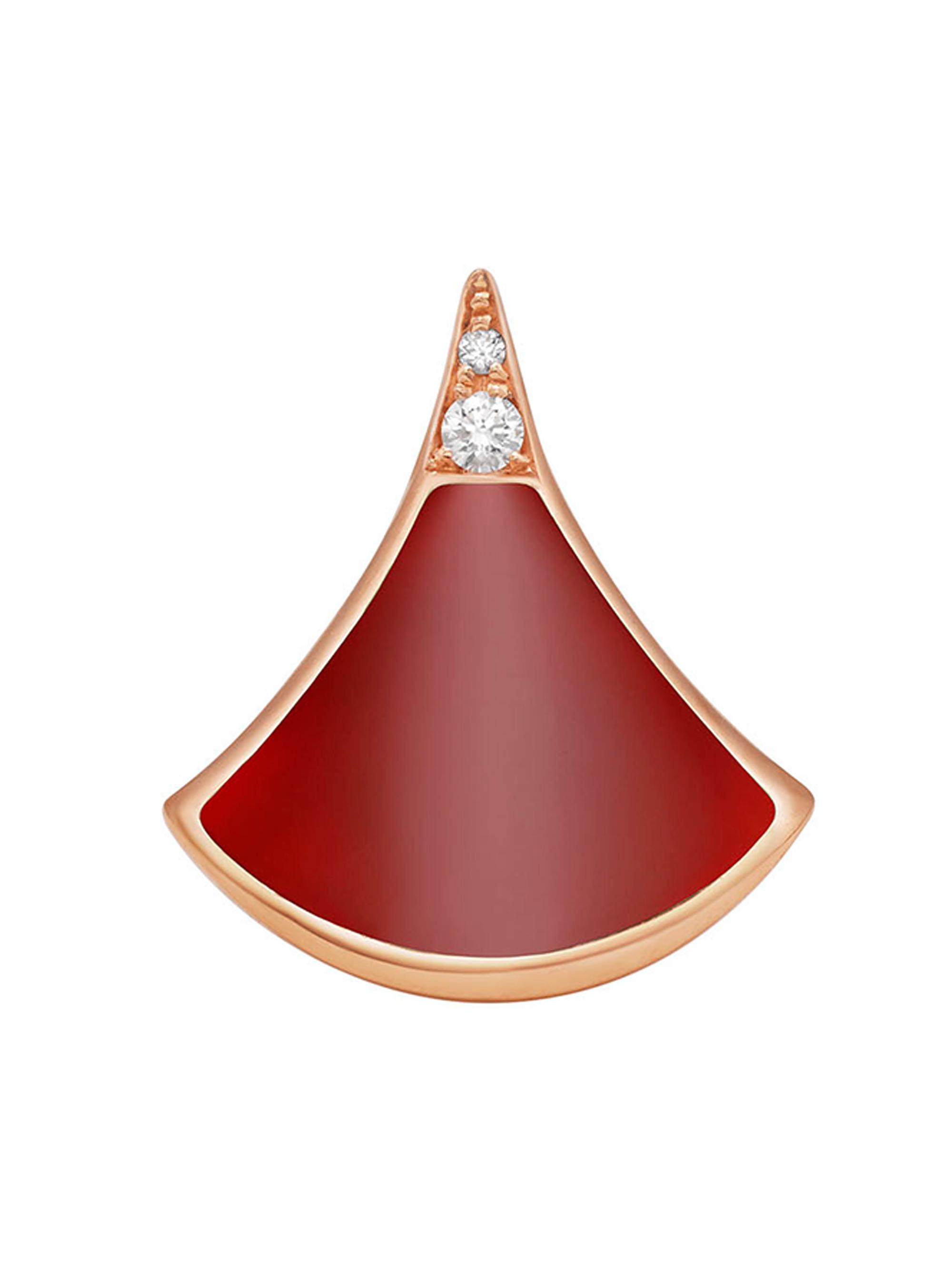 BVLGARI Women's Divas'Dream 18K Rose Gold, Gemstone & 0.01 TCW Diamond Single Stud Earring - Carnelian