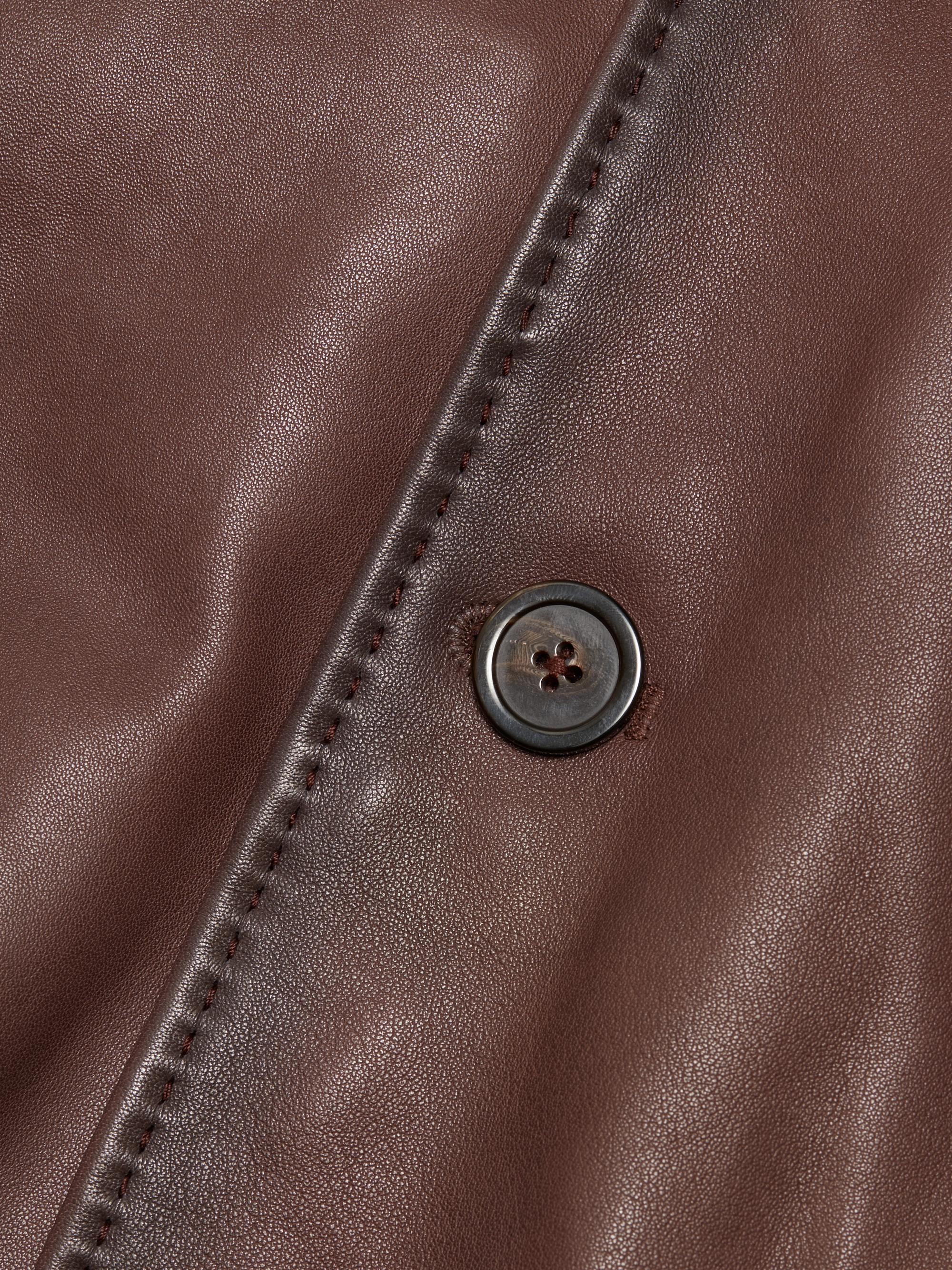Emporio Armani Leather Button-Front Bomber Jacket | Saks Fifth Avenue