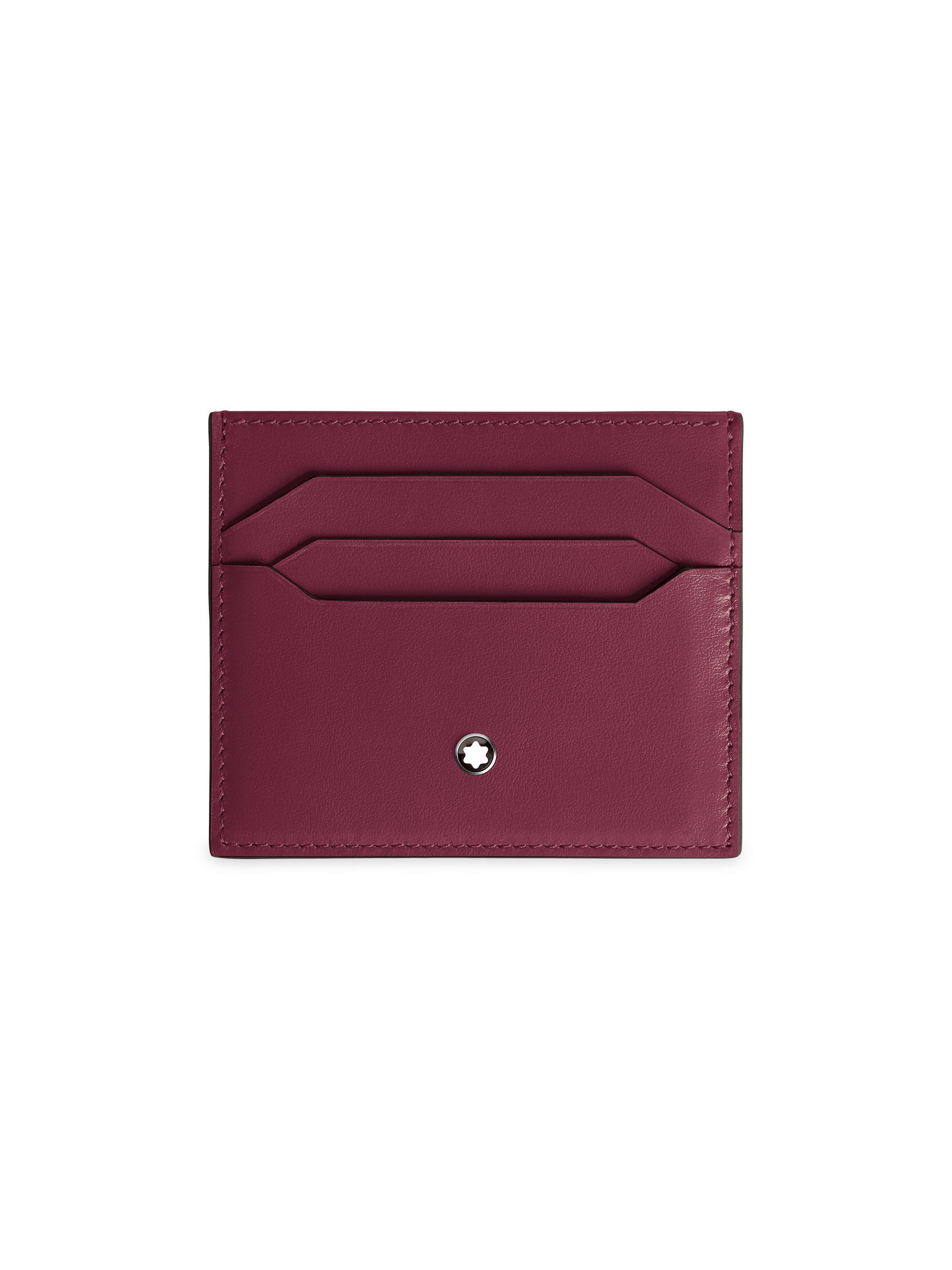 Montblanc Men's Meisterstück Leather Card Holder - Dark Red