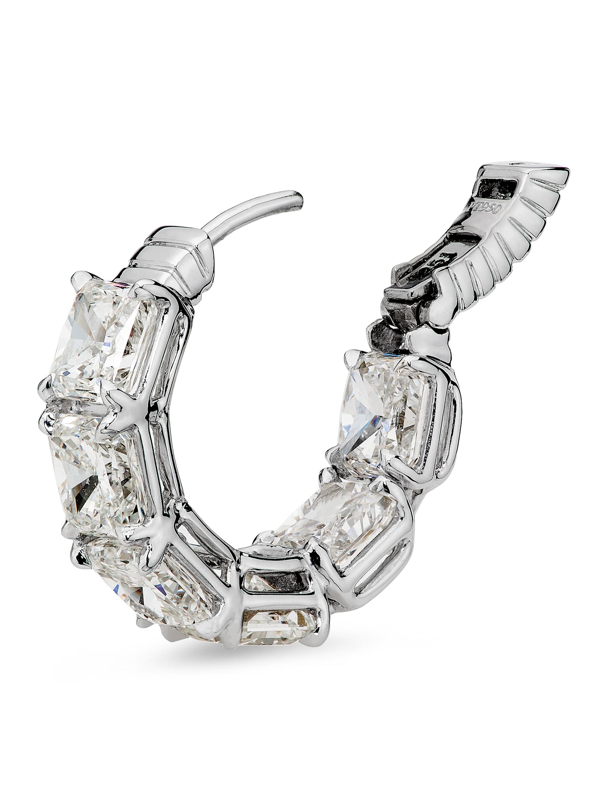 Platinum & 6.44 TCW Diamond Huggie Earrings