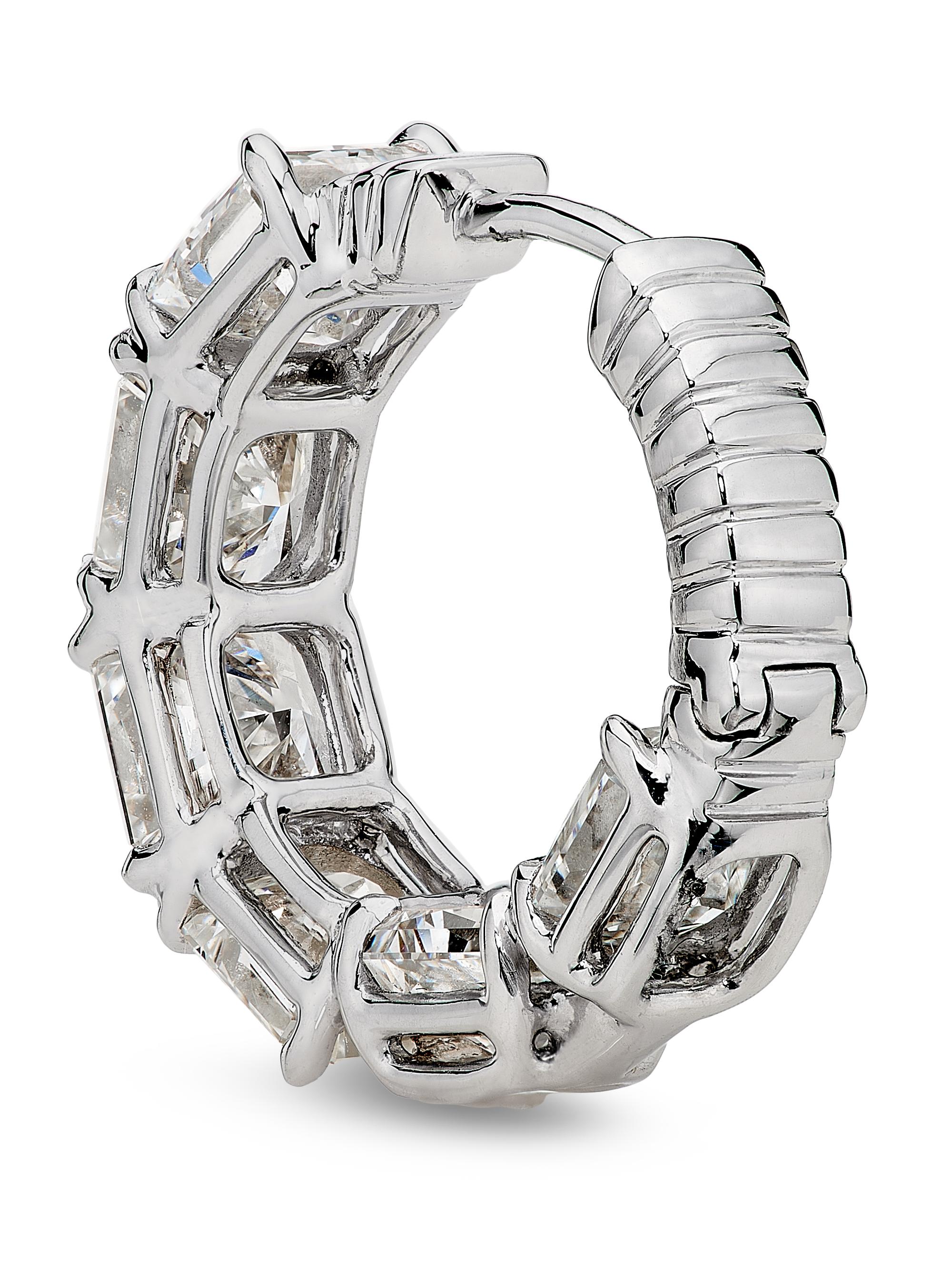 Platinum & 6.44 TCW Diamond Huggie Earrings