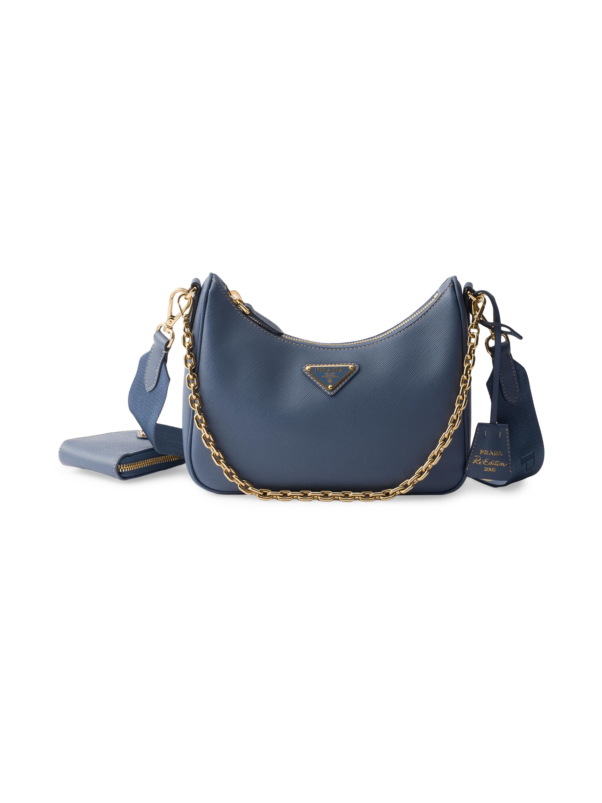 Prada Women's Re-Edition 2005 Saffiano Leather Shoulder Bag - Dark Blue