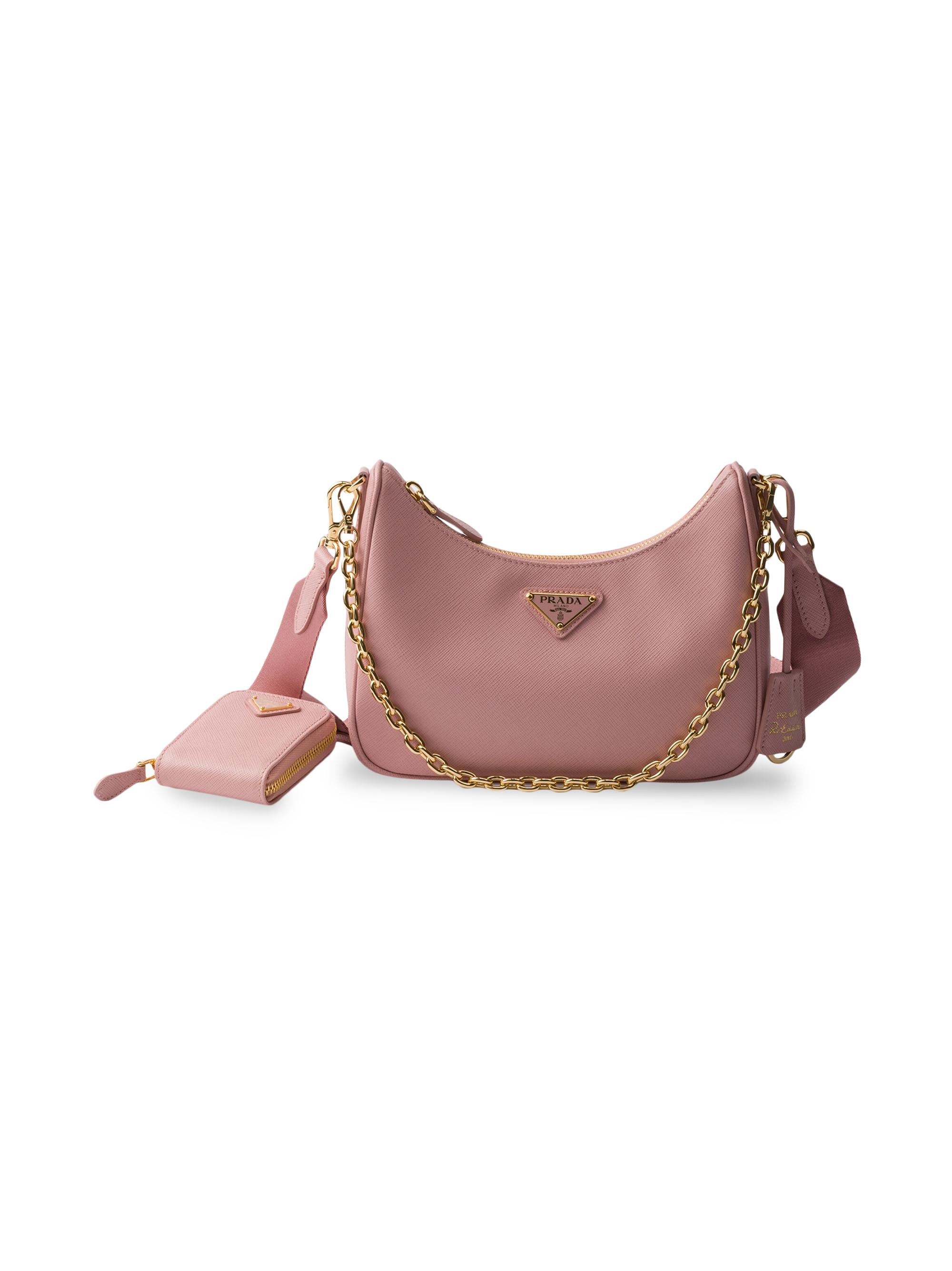 Prada Women's Re-Edition 2005 Saffiano Leather Shoulder Bag - Pink