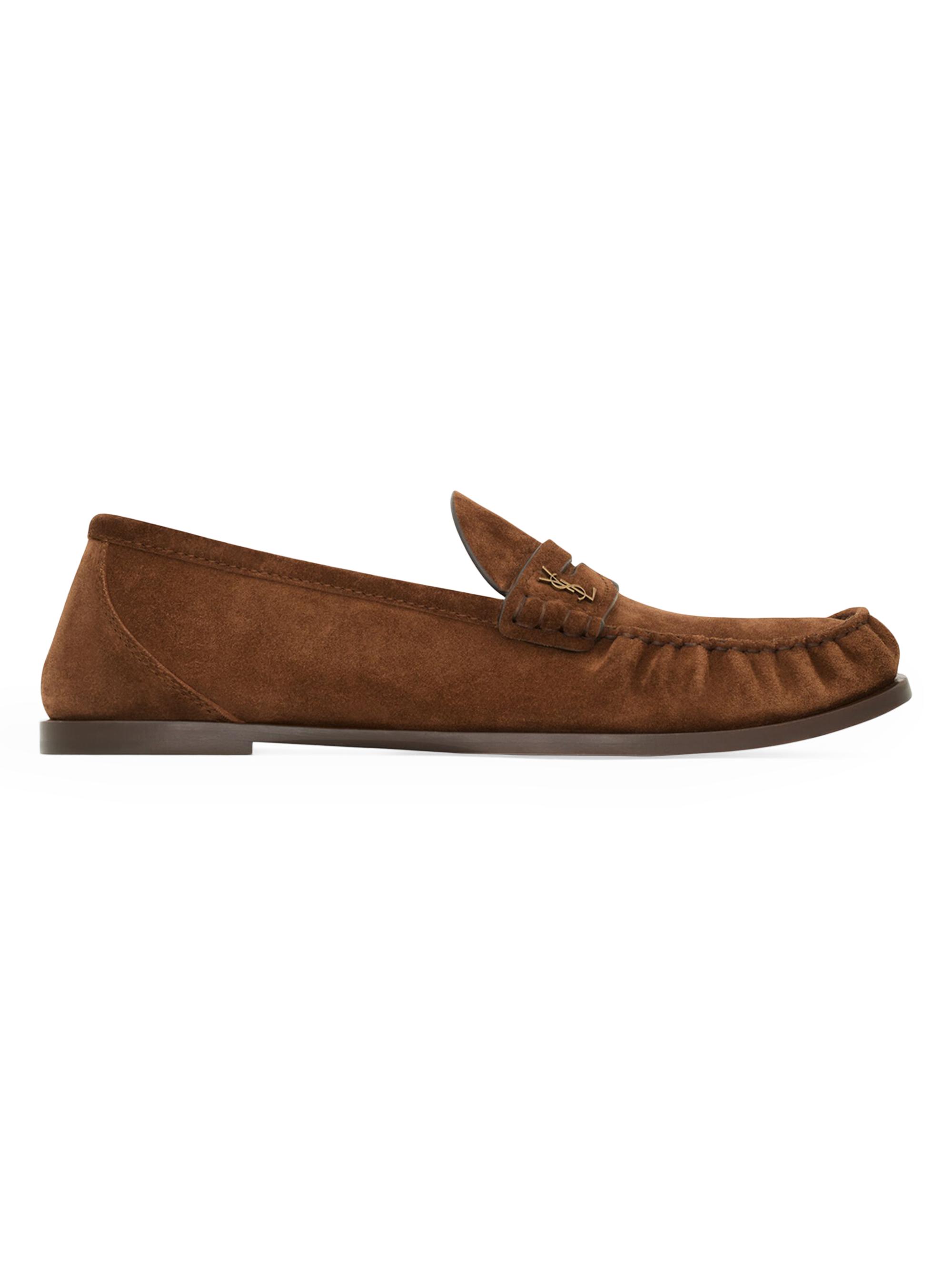 Saint Laurent Women's Loafers in Suede - Snuff