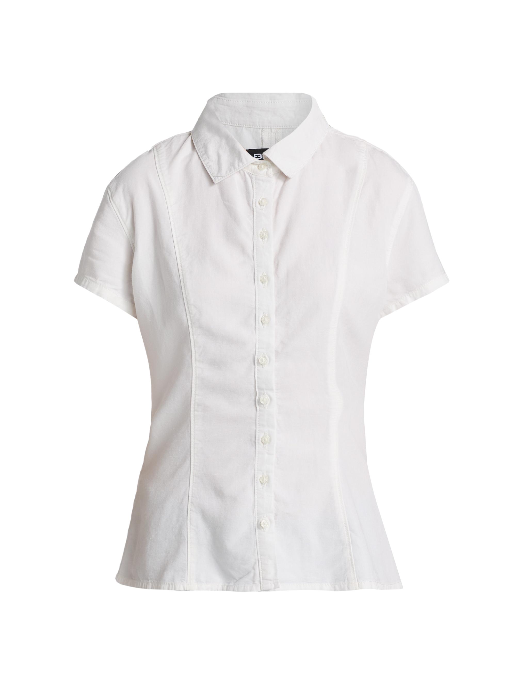 EB Denim Women's Rosie Tailored Blouse - White Linen