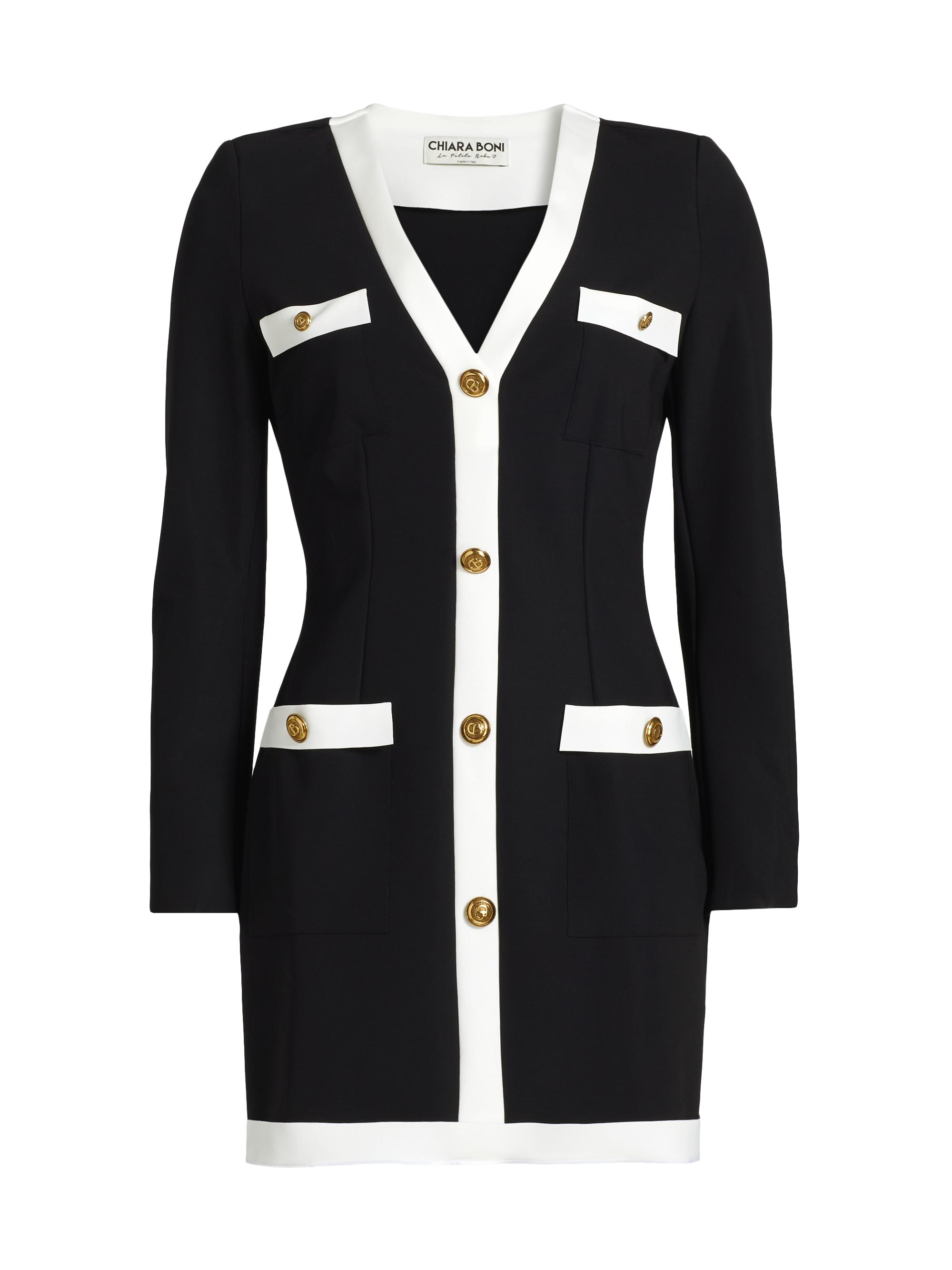 Chiara Boni La Petite Robe Women's Toluke Bic Button-Front Minidress - Black White