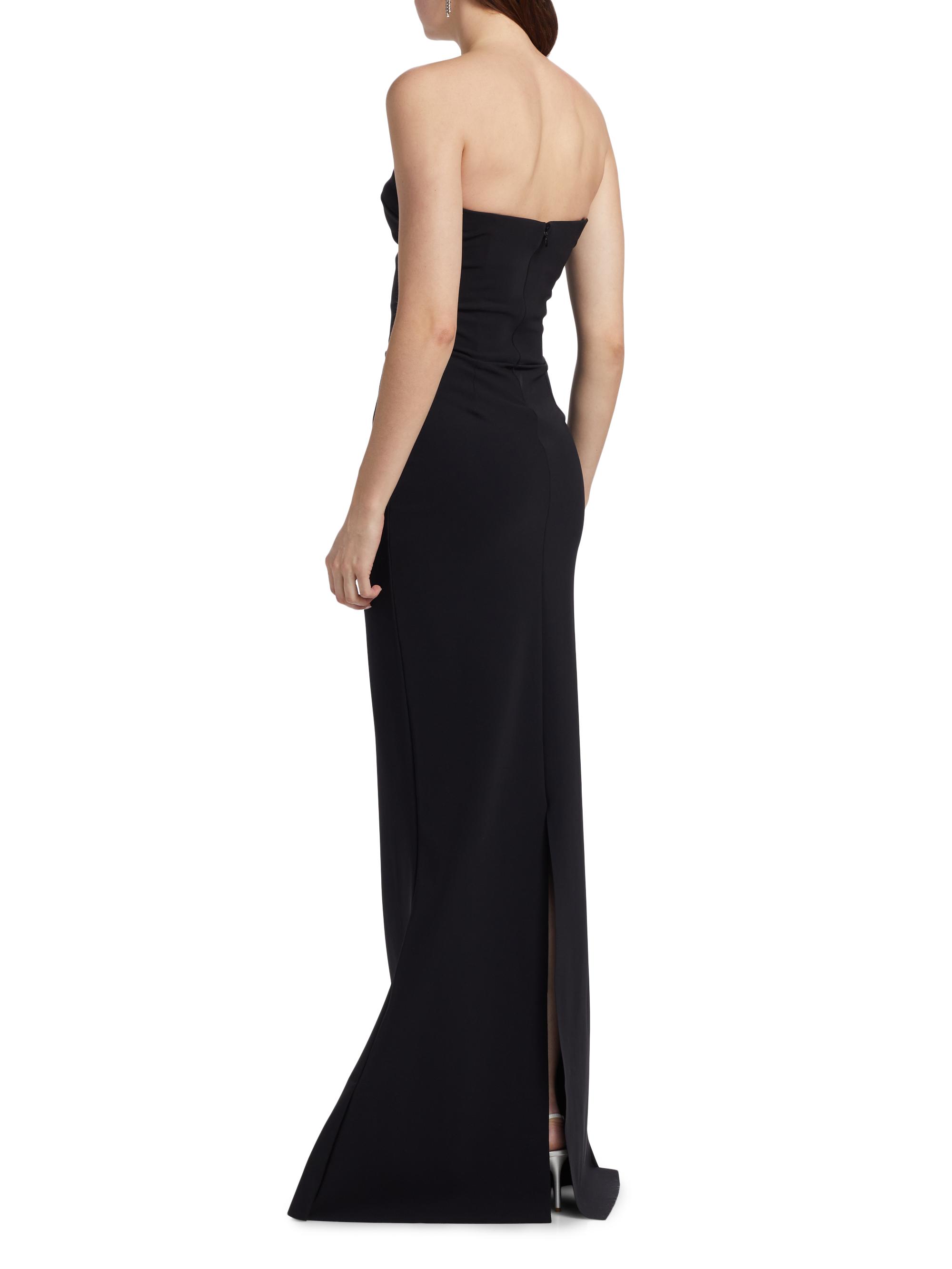 Chiara Boni La Petite Robe Grenawa Floral Beaded Strapless Gown
