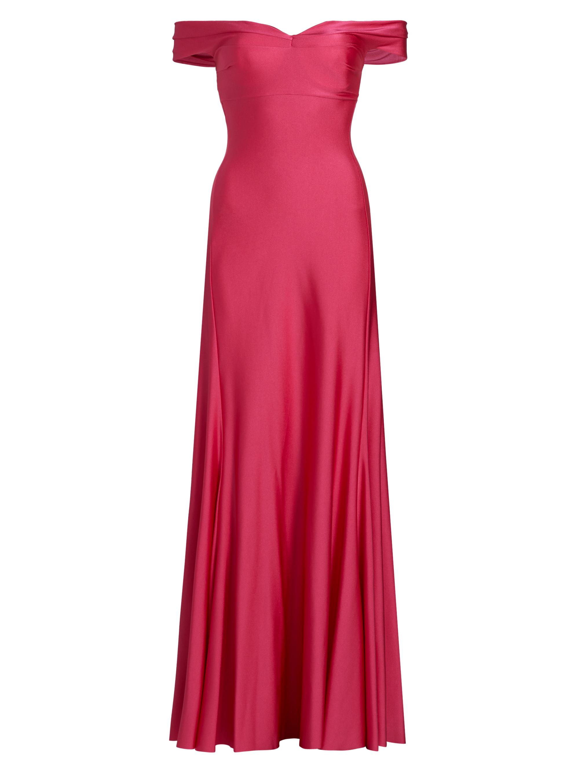 Chiara Boni La Petite Robe Women's Goem Satin Off-The-Shoulder Gown - Raspberry