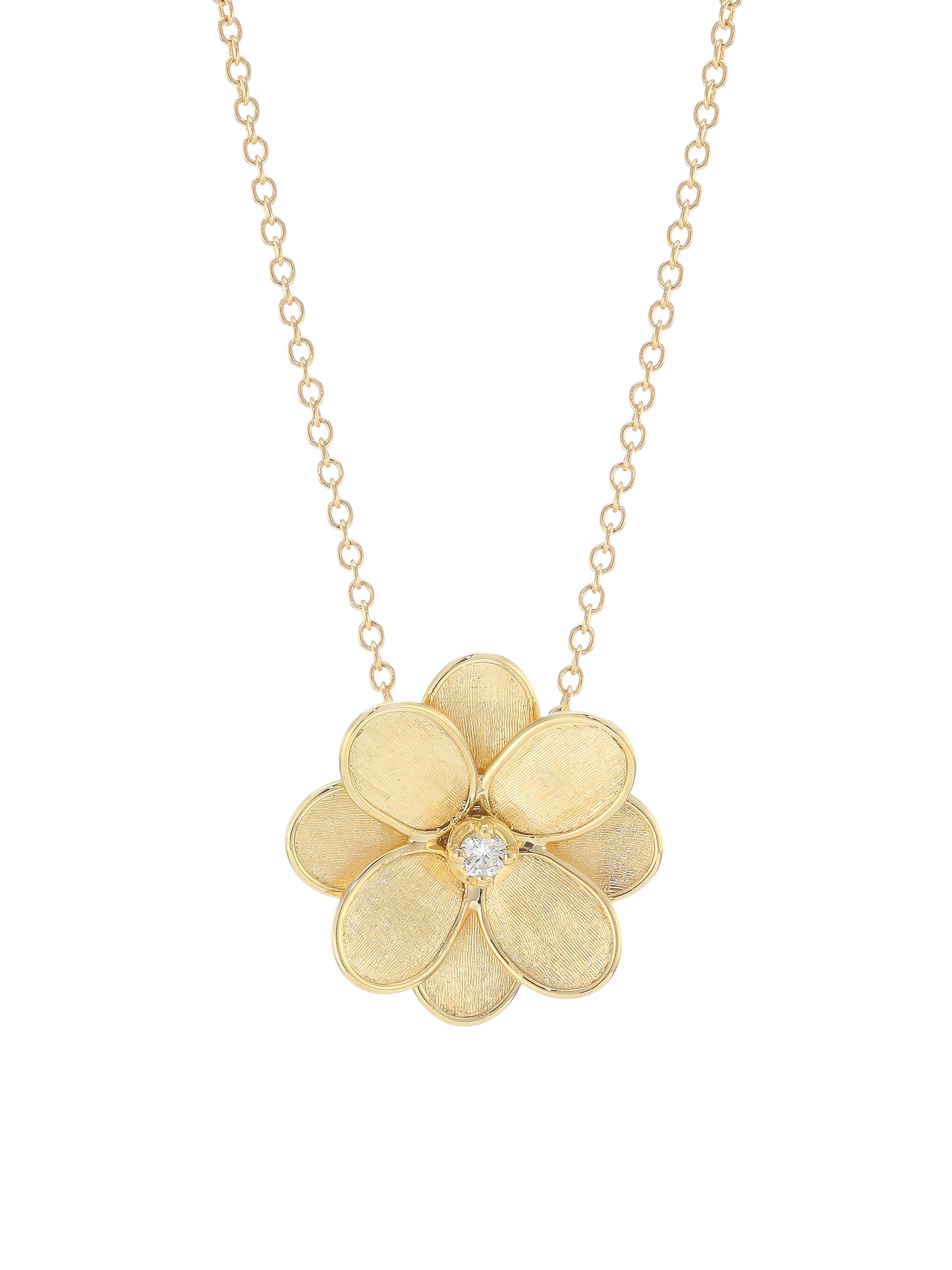 Marco Bicego Women's Petali 18K Yellow Gold & 0.08 TCW Diamond Flower Pendant Necklace - Yellowgold