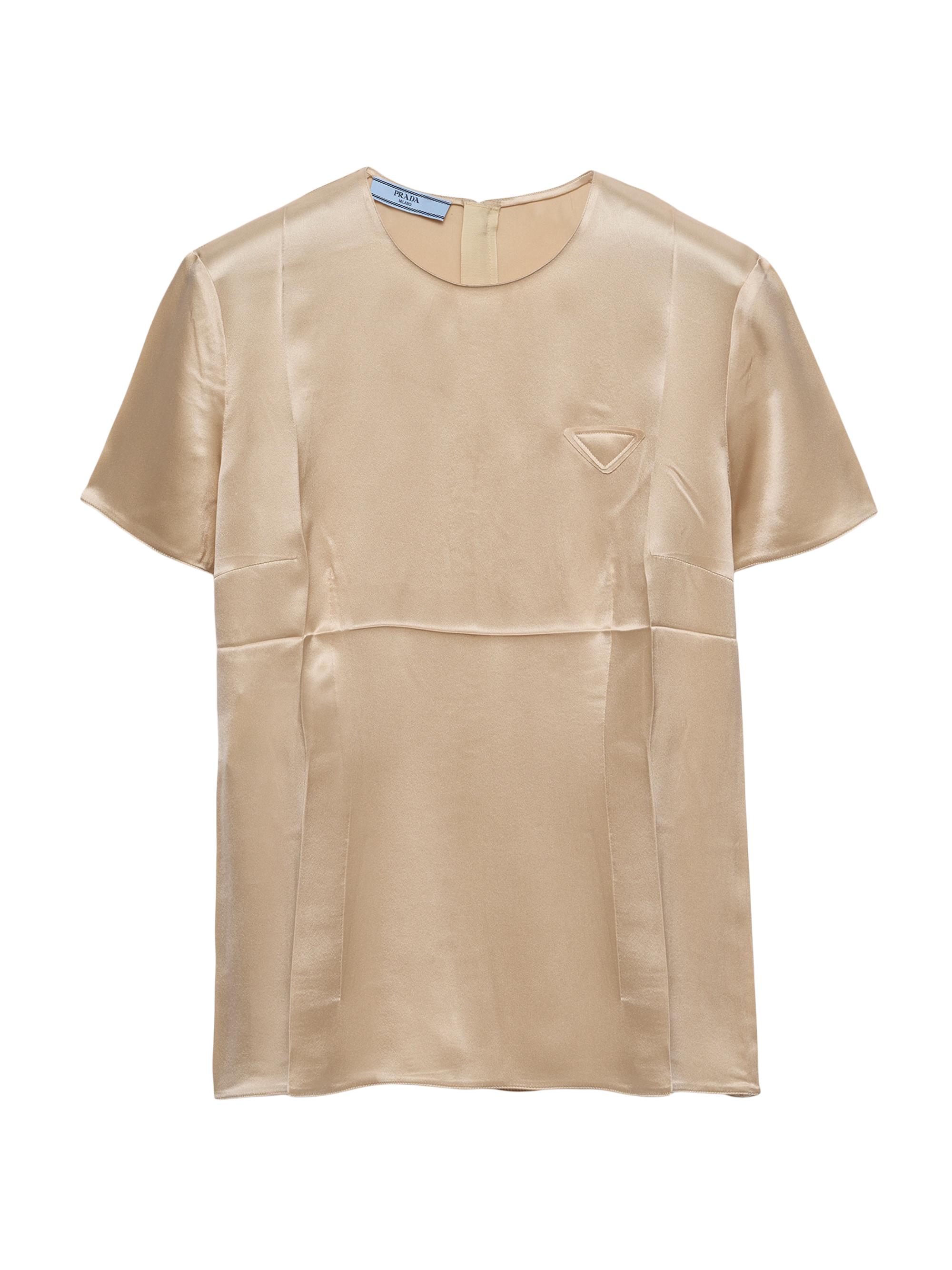 Prada Women's Satin Crepe Top - Beige Khaki