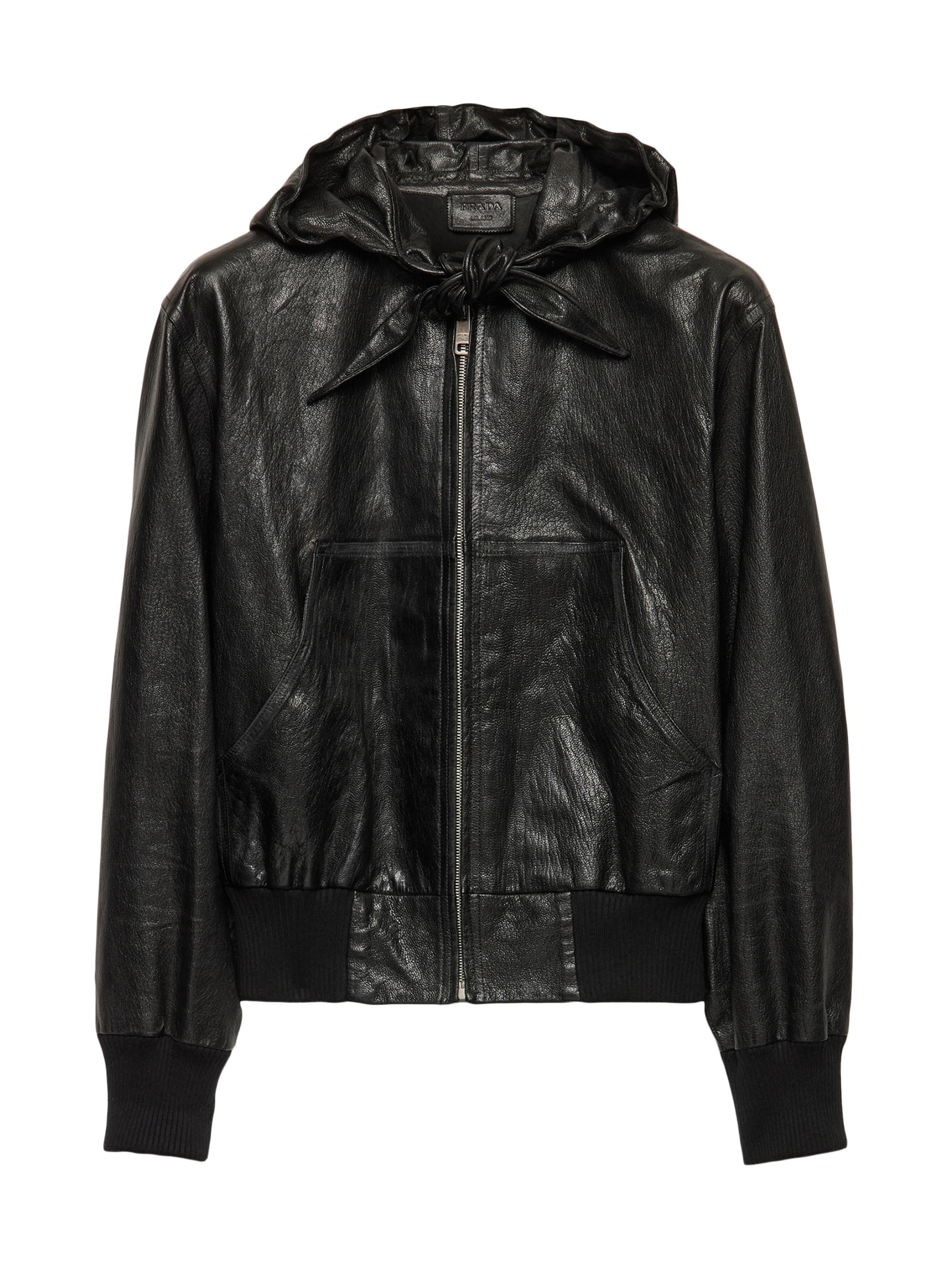Prada Women's Leather Hoodie - Black