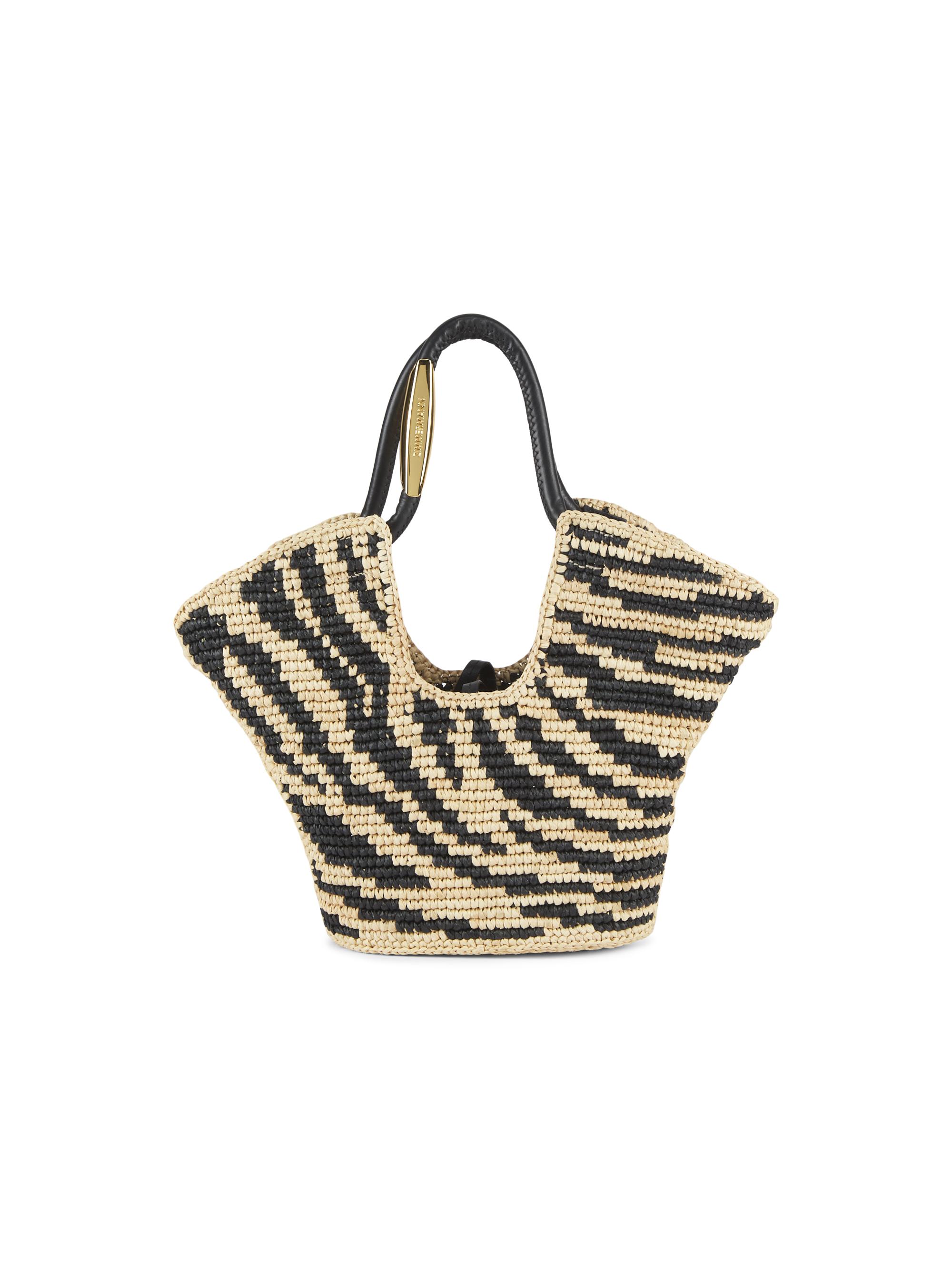 Zimmermann Women's  Goldentime Raffia Tote Bag - Black Zebra