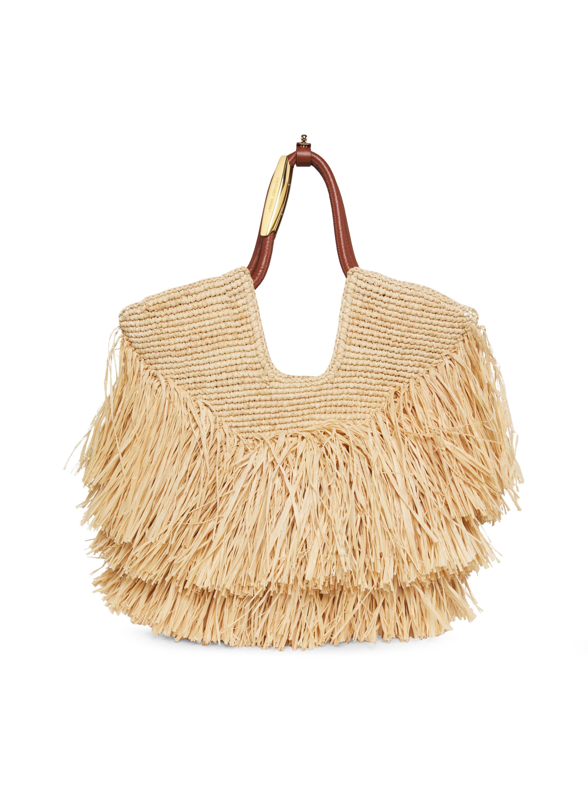 Zimmermann Women's  Goldentime Fringed Raffia Tote Bag - Natural