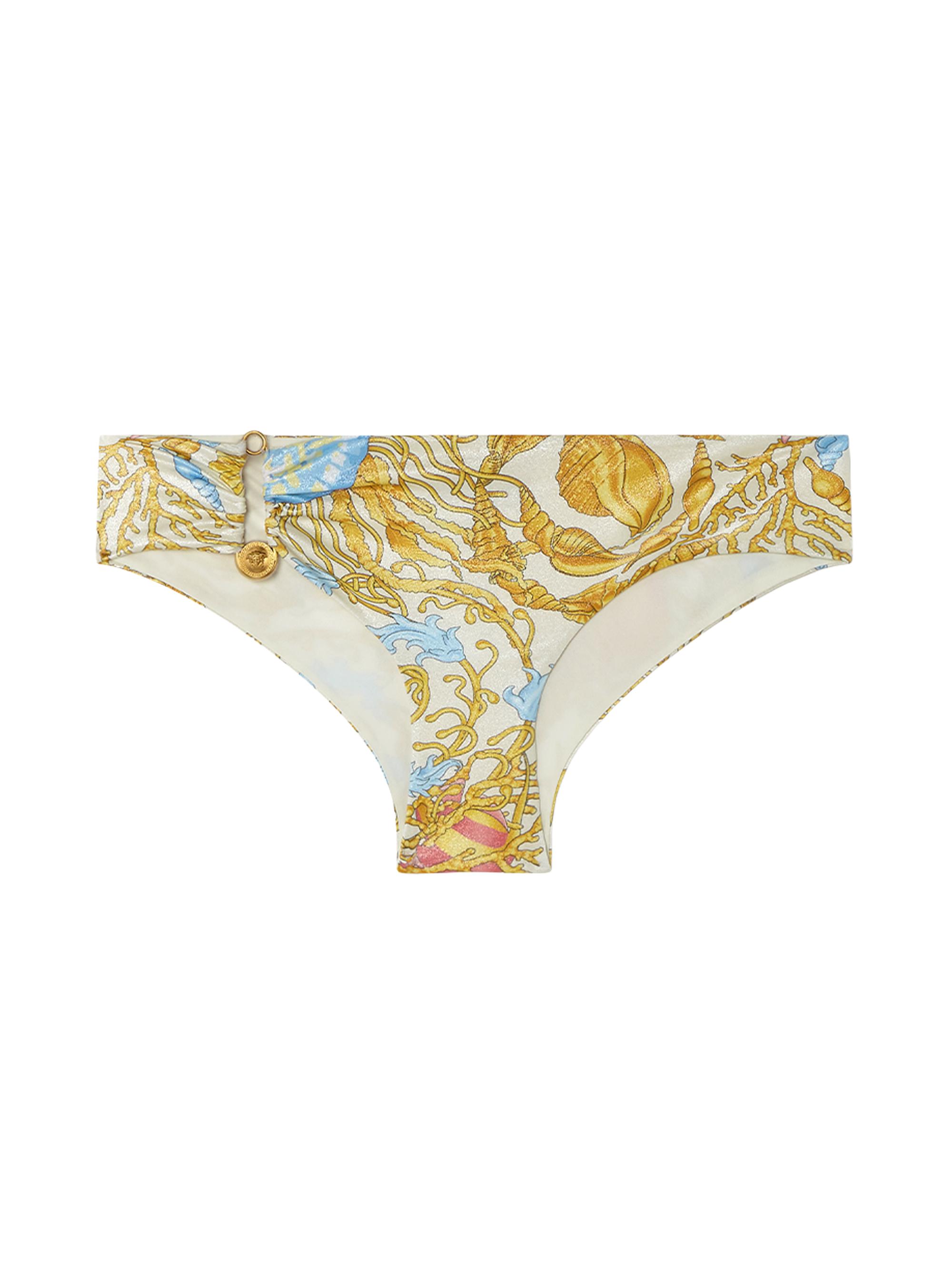 Versace Women's Barocco Print Bikini Bottom - Eggshell Multicolor