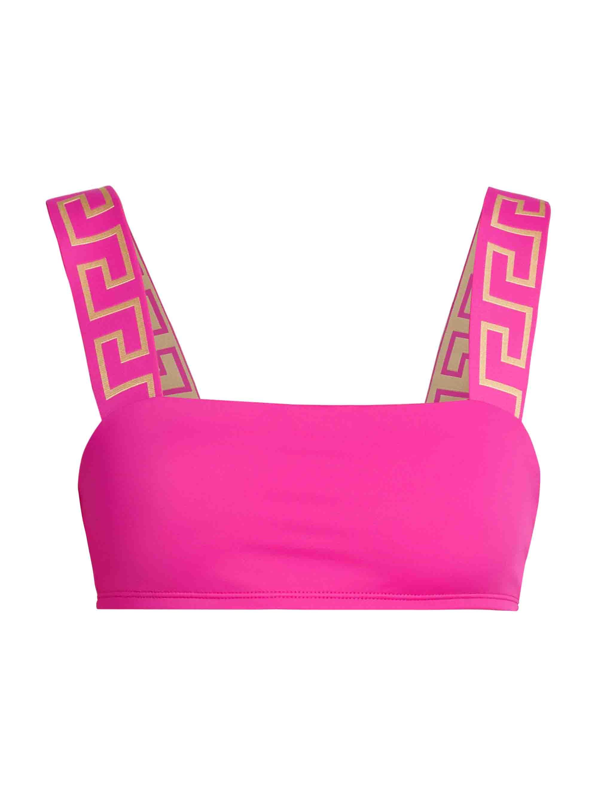 Versace Women's Greek Key Bikini Top - Pink Sapphire