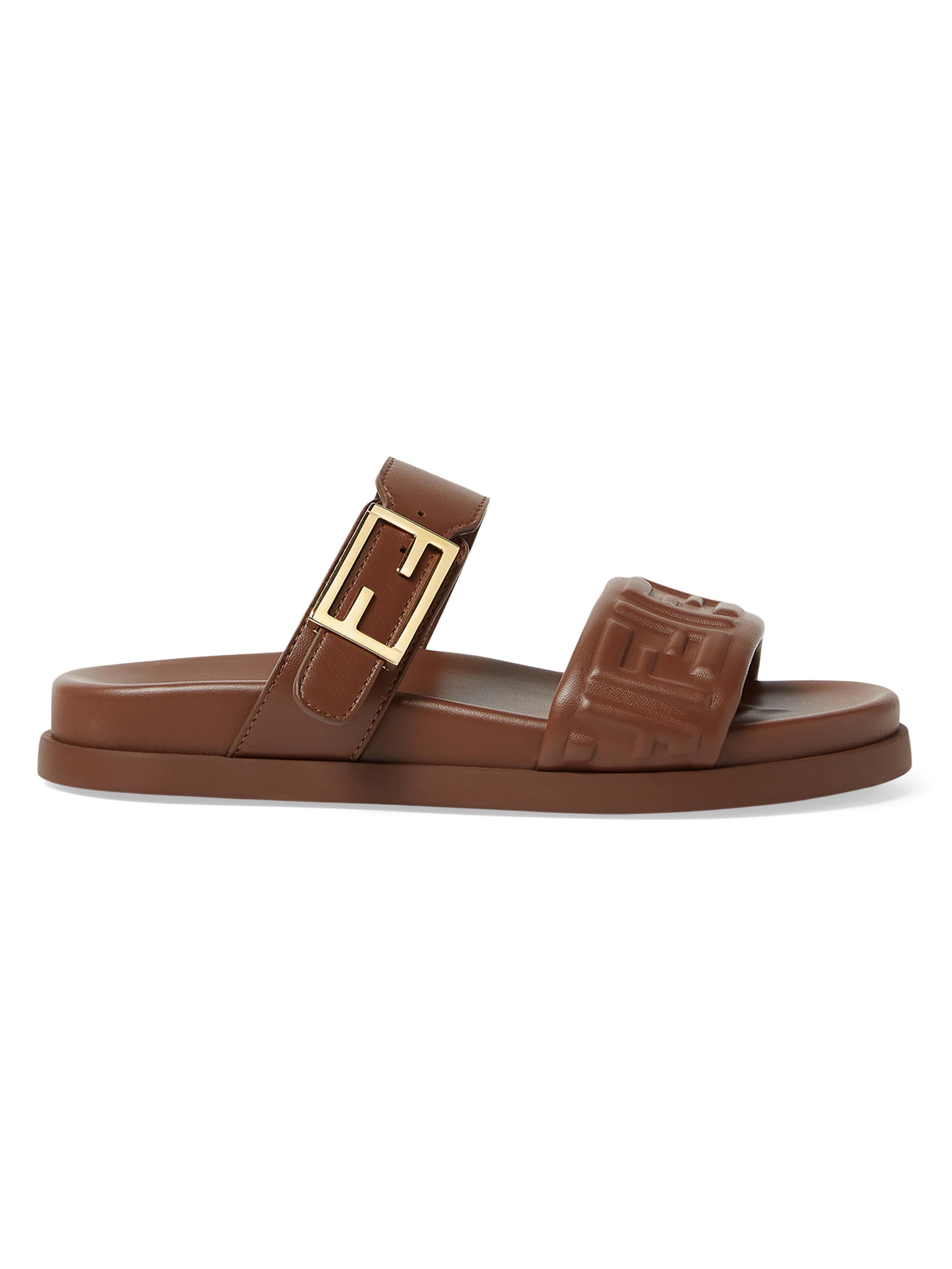 Fendi Fendi Feel Leather Double Strap Sandals | Saks Fifth Avenue