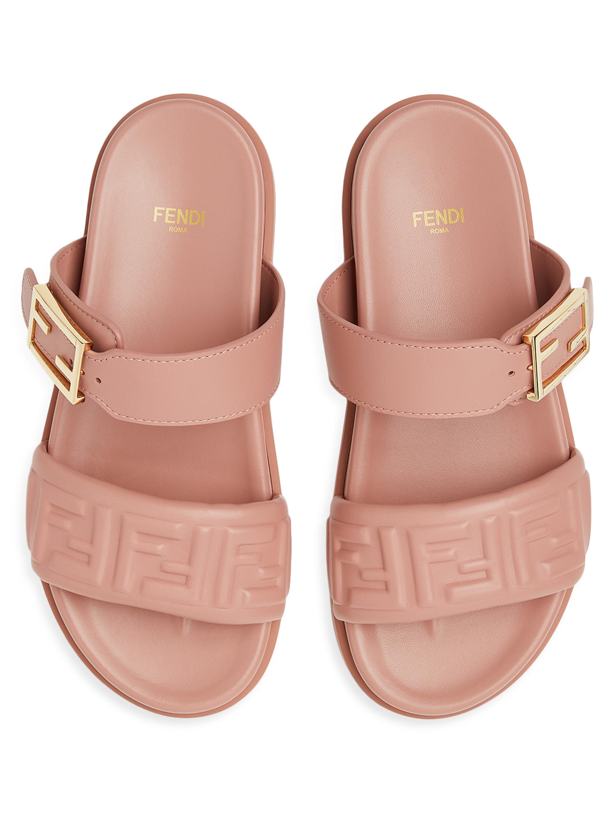 Fendi Fendi Feel Leather Double Strap Sandals | Saks Fifth Avenue
