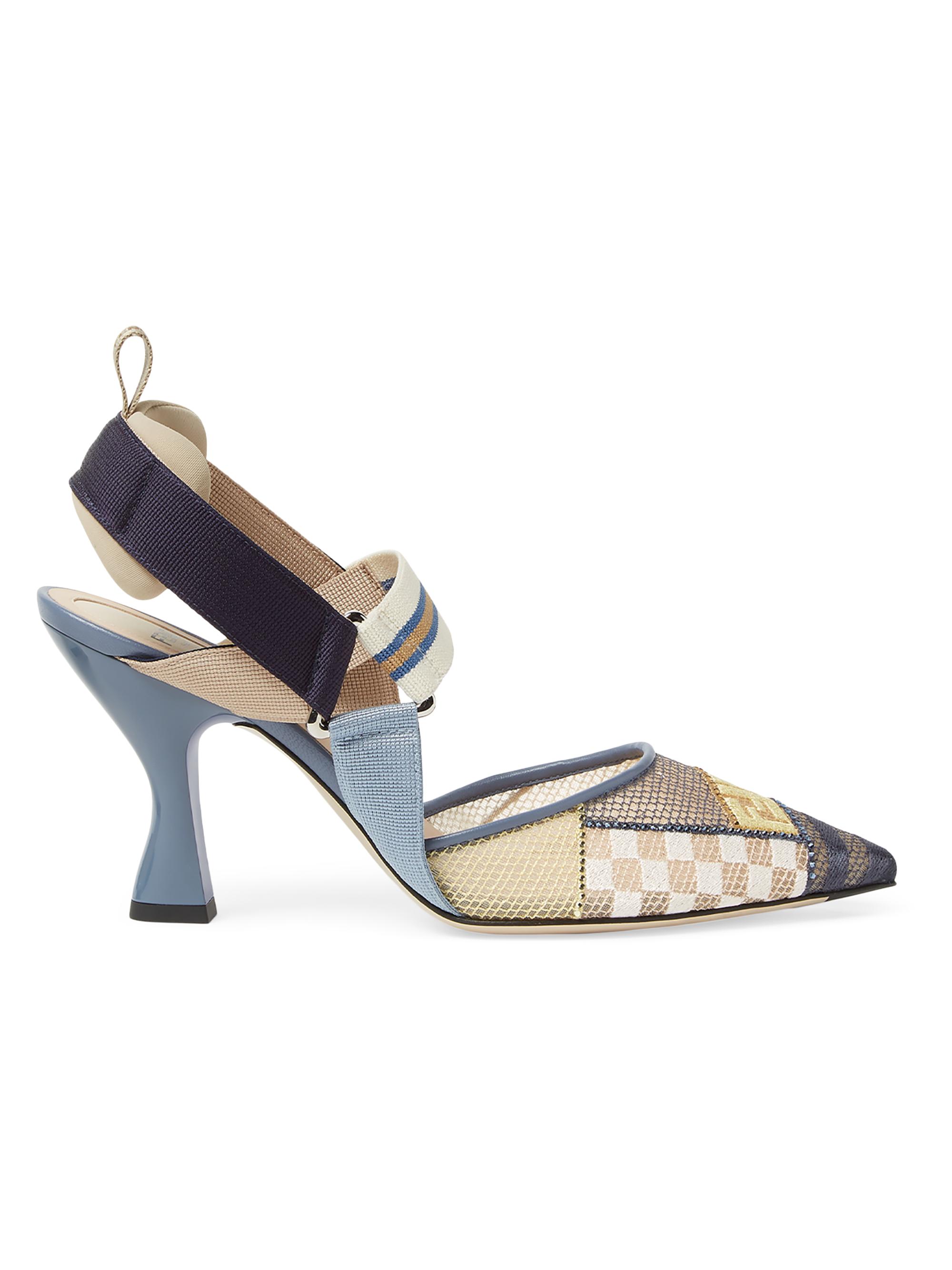 Fendi Colibri 85MM Crystal-Embellished Slingback Pumps | Saks