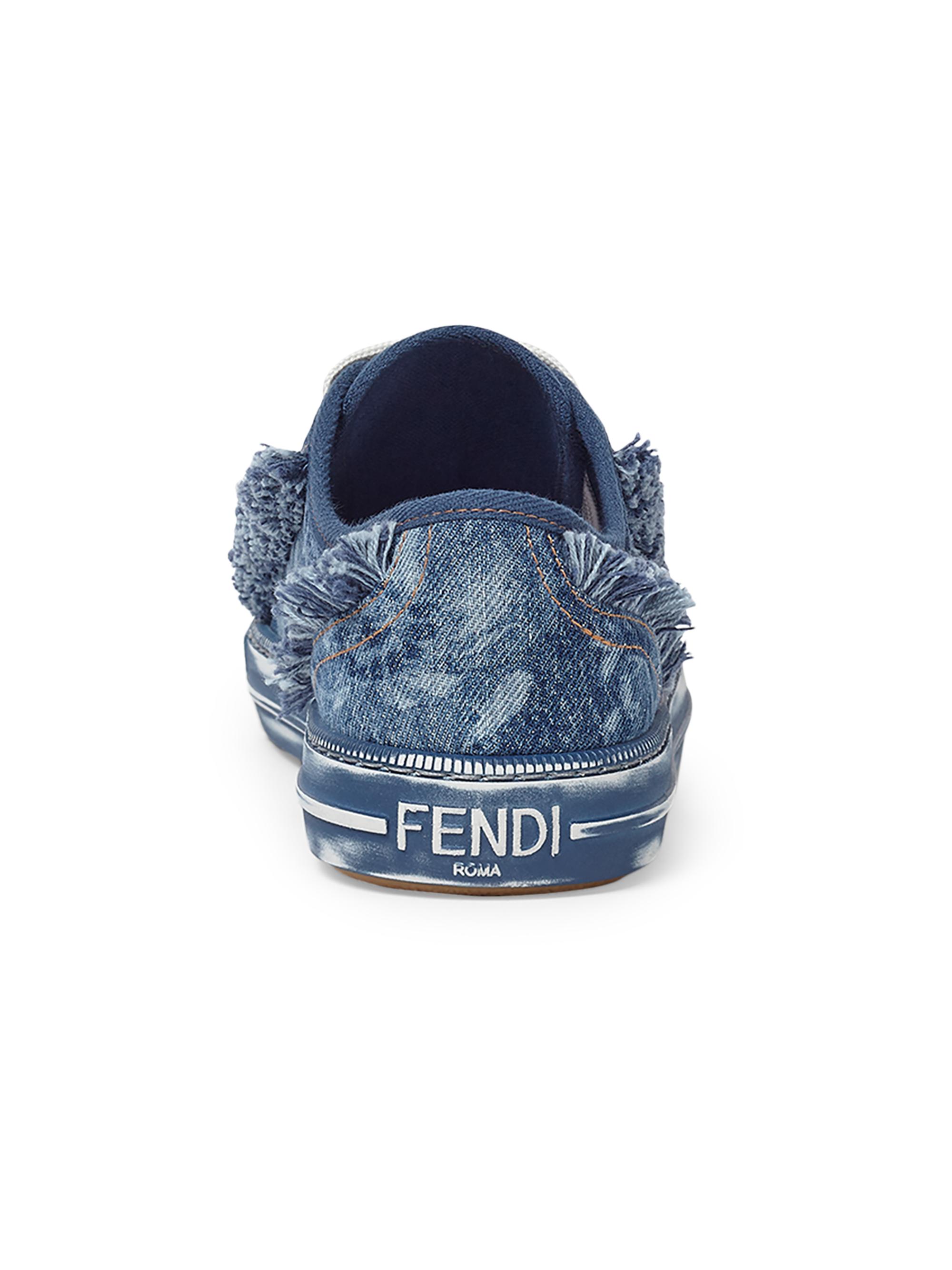 Fendi Domino Frayed Denim Sneakers | Saks Fifth Avenue
