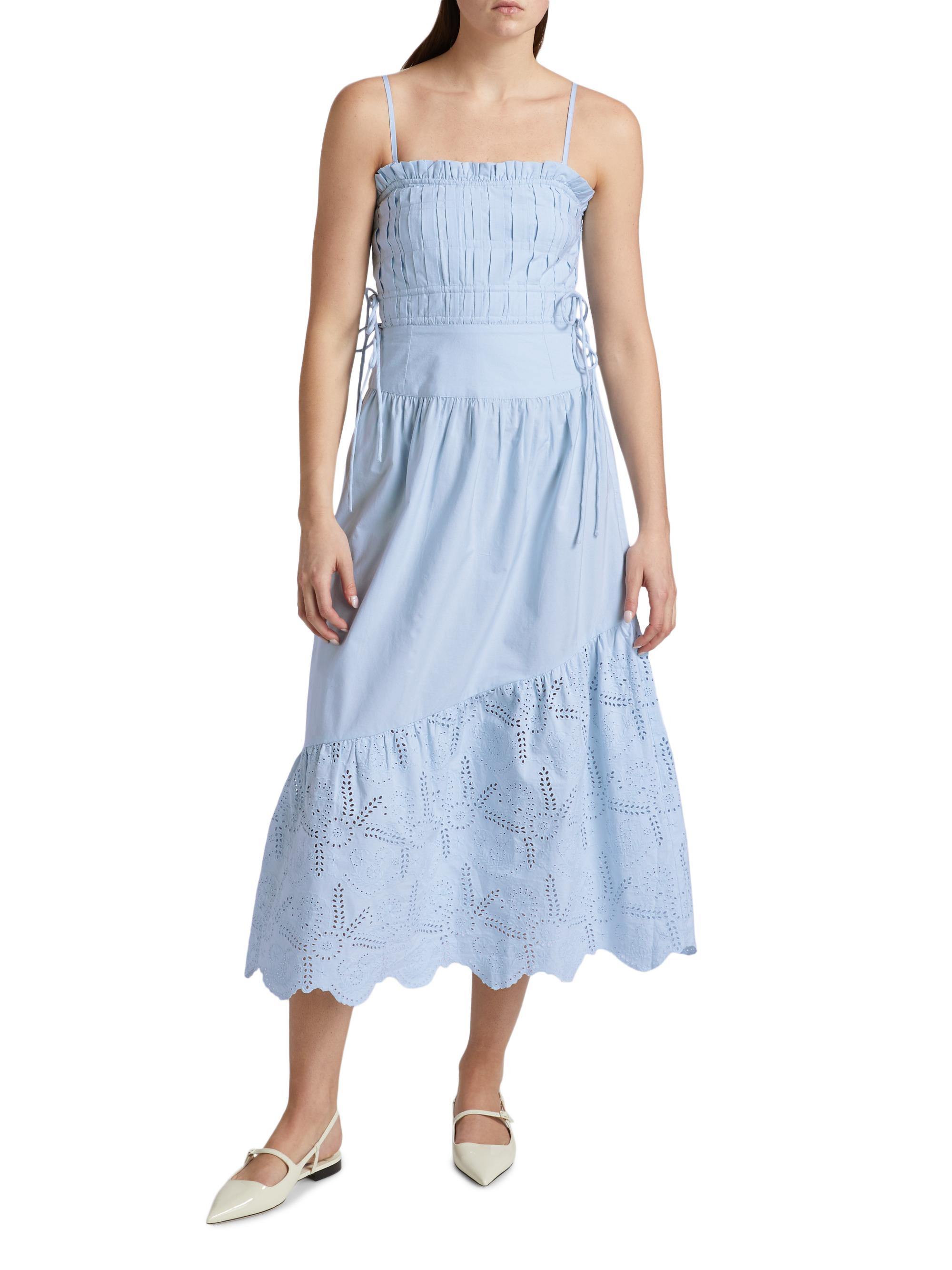 Damson Madder Kelia Cotton Midi-Dress | Saks Fifth Avenue