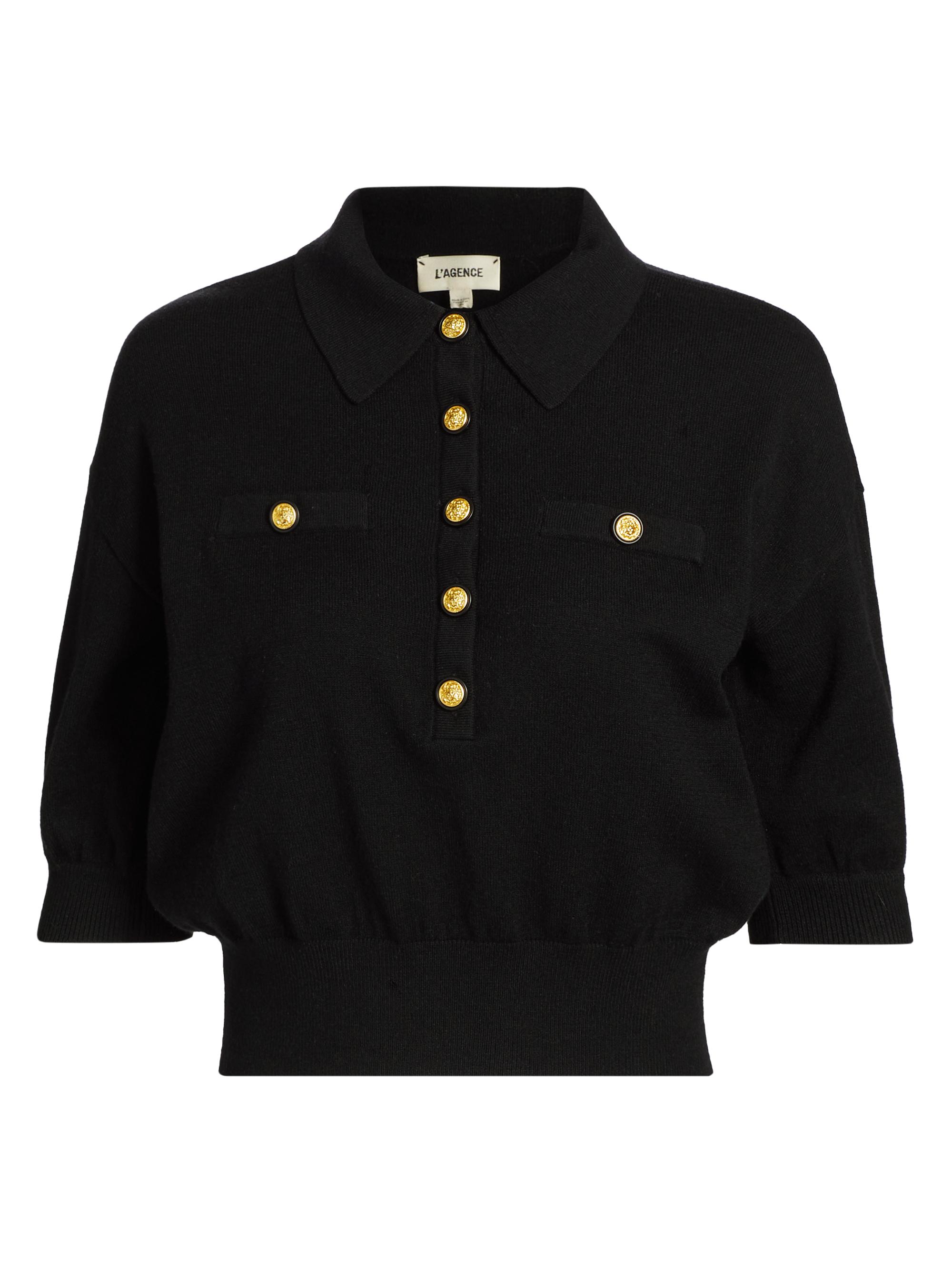 L'AGENCE Masaki Knit Short-Sleeve Sweater | Saks Fifth Avenue