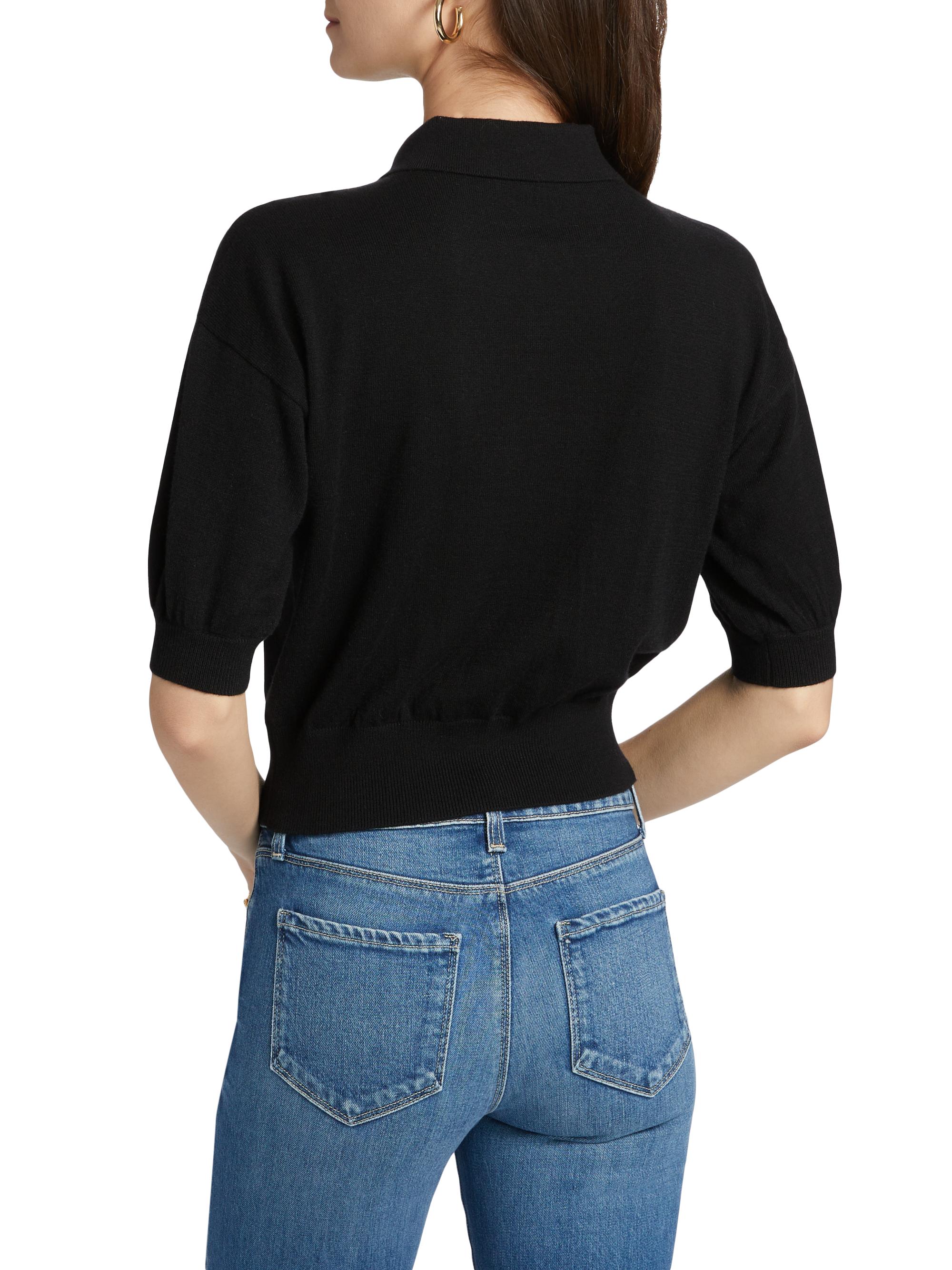 L'AGENCE Masaki Knit Short-Sleeve Sweater | Saks Fifth Avenue