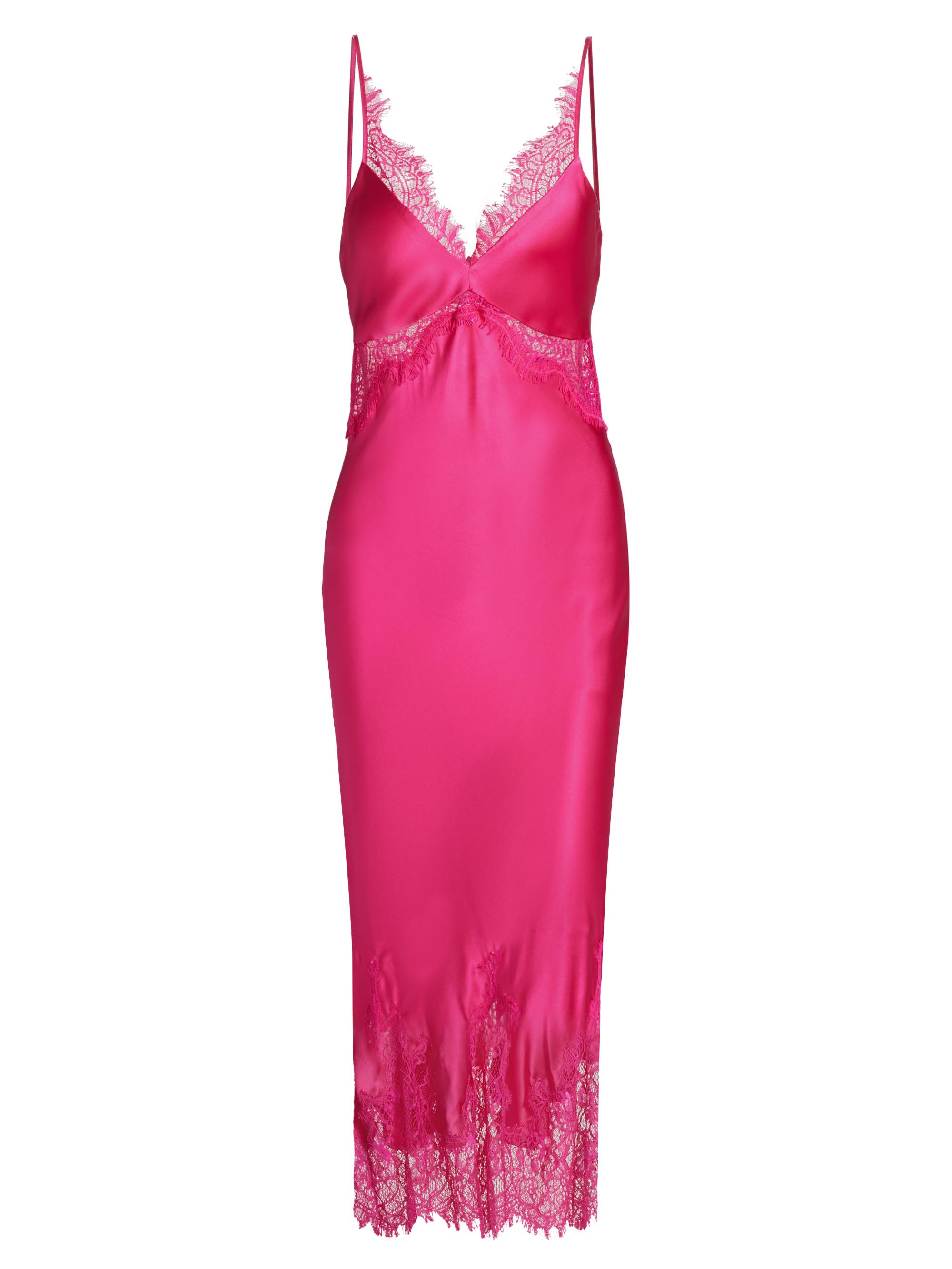 L'AGENCE Women's Scotly Lace-Trim Midi-Slipdress - Pink Glo