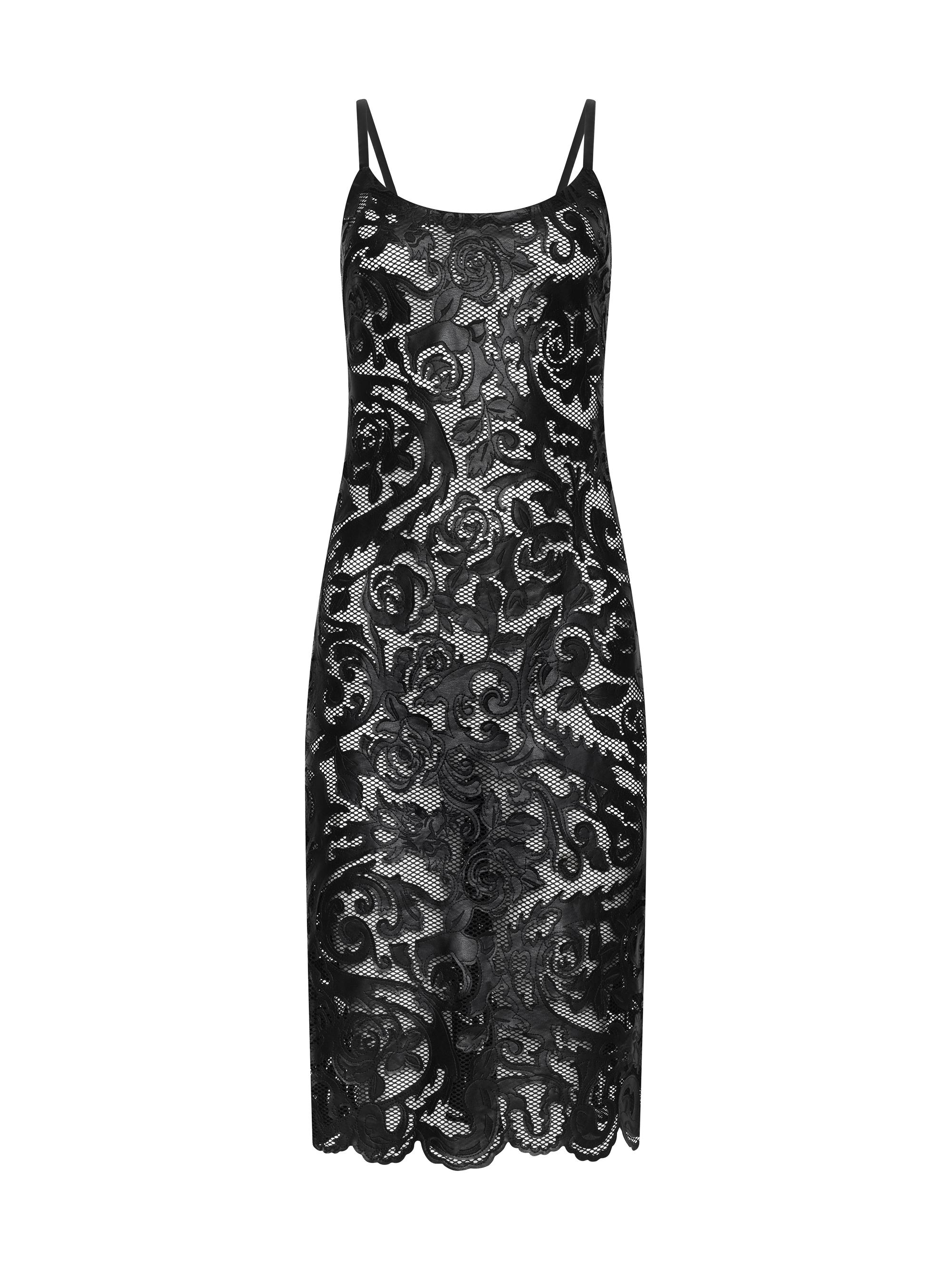 L'AGENCE Women's Kazuko Laser-Cut Sleeveless Mesh Midi-Dress - Black