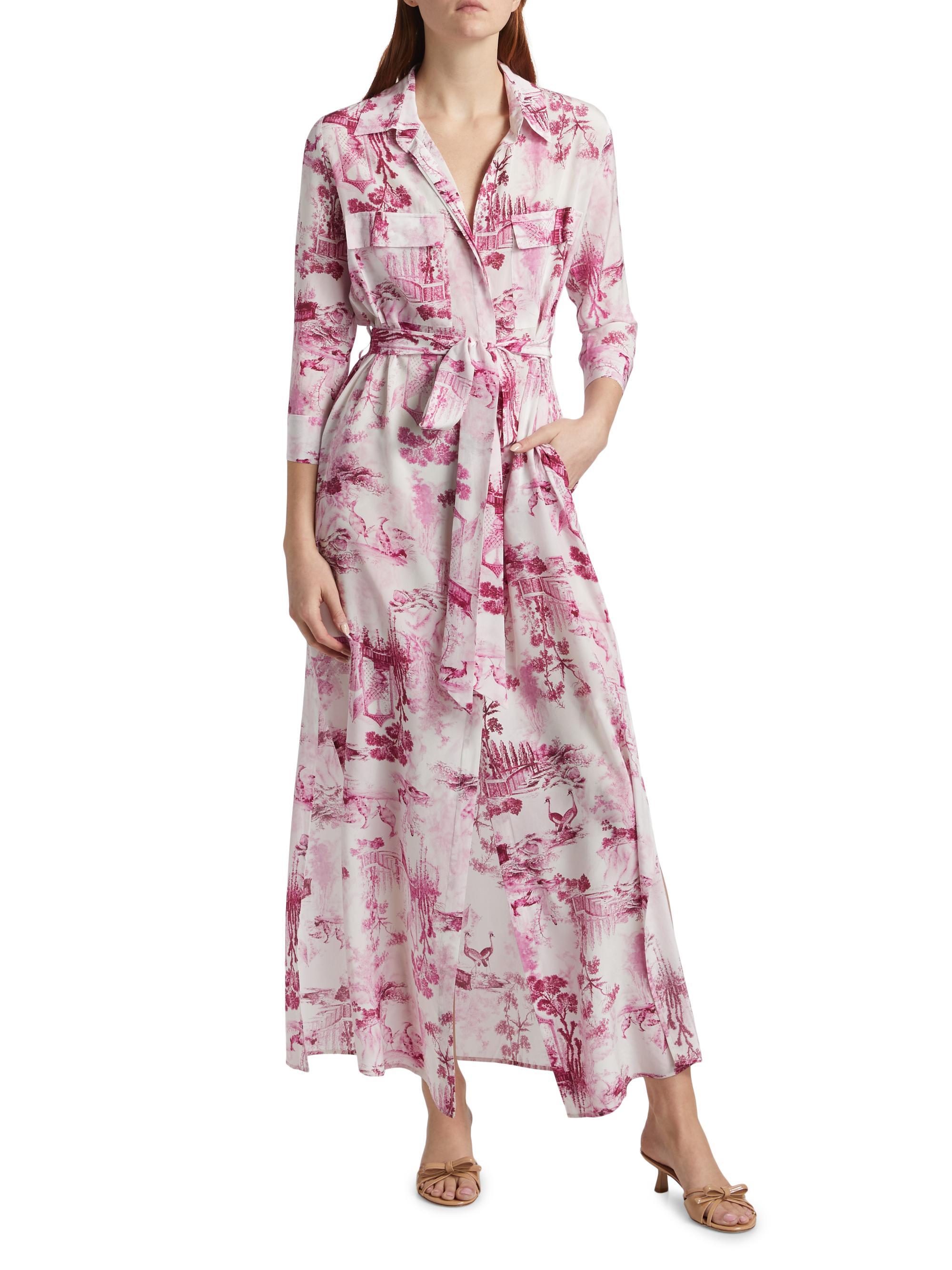 L'AGENCE Cameron Toile de Jouy Maxi Shirtdress | Saks Fifth