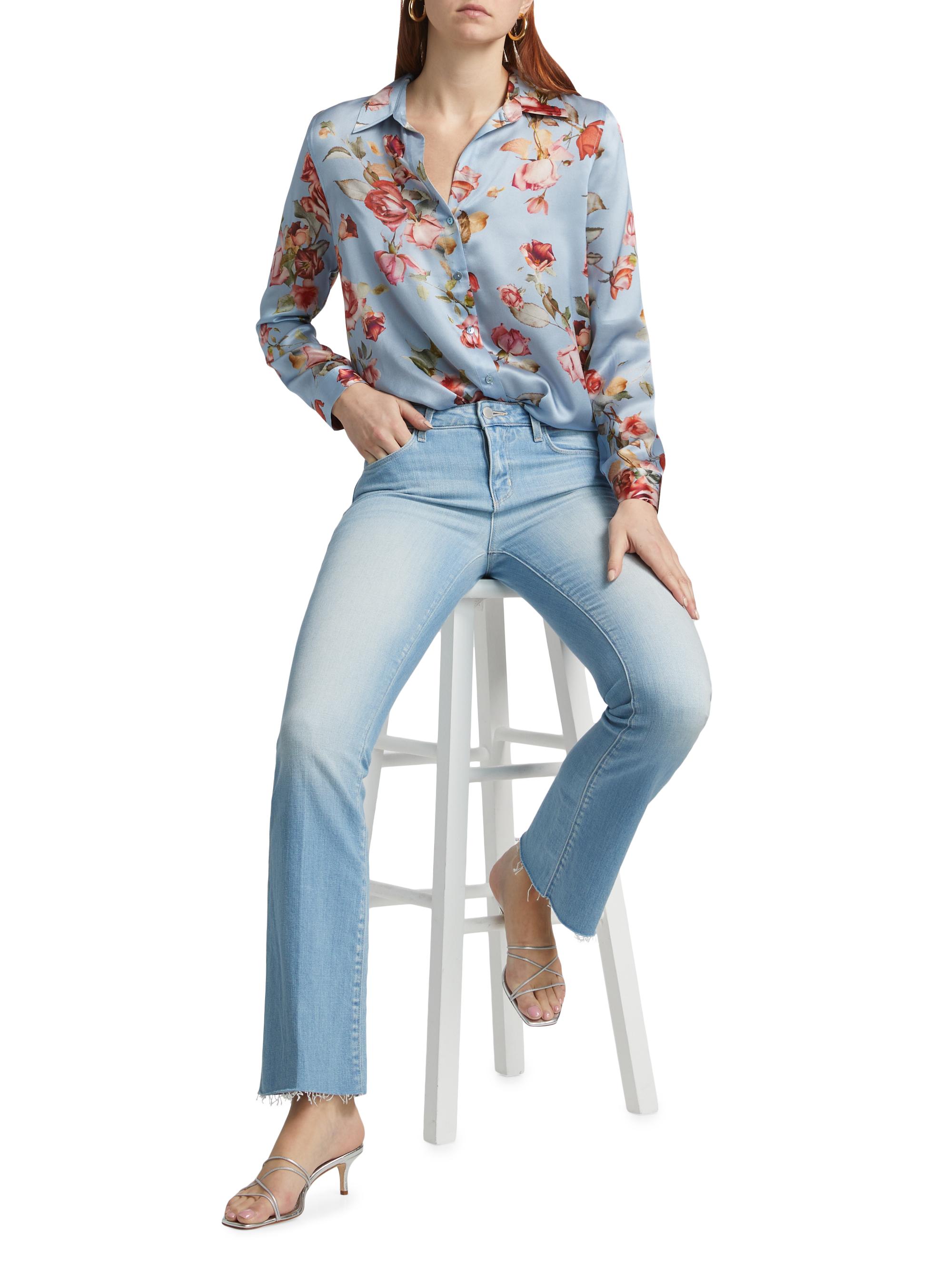 L'AGENCE Tyler Floral Silk Blouse | Saks Fifth Avenue