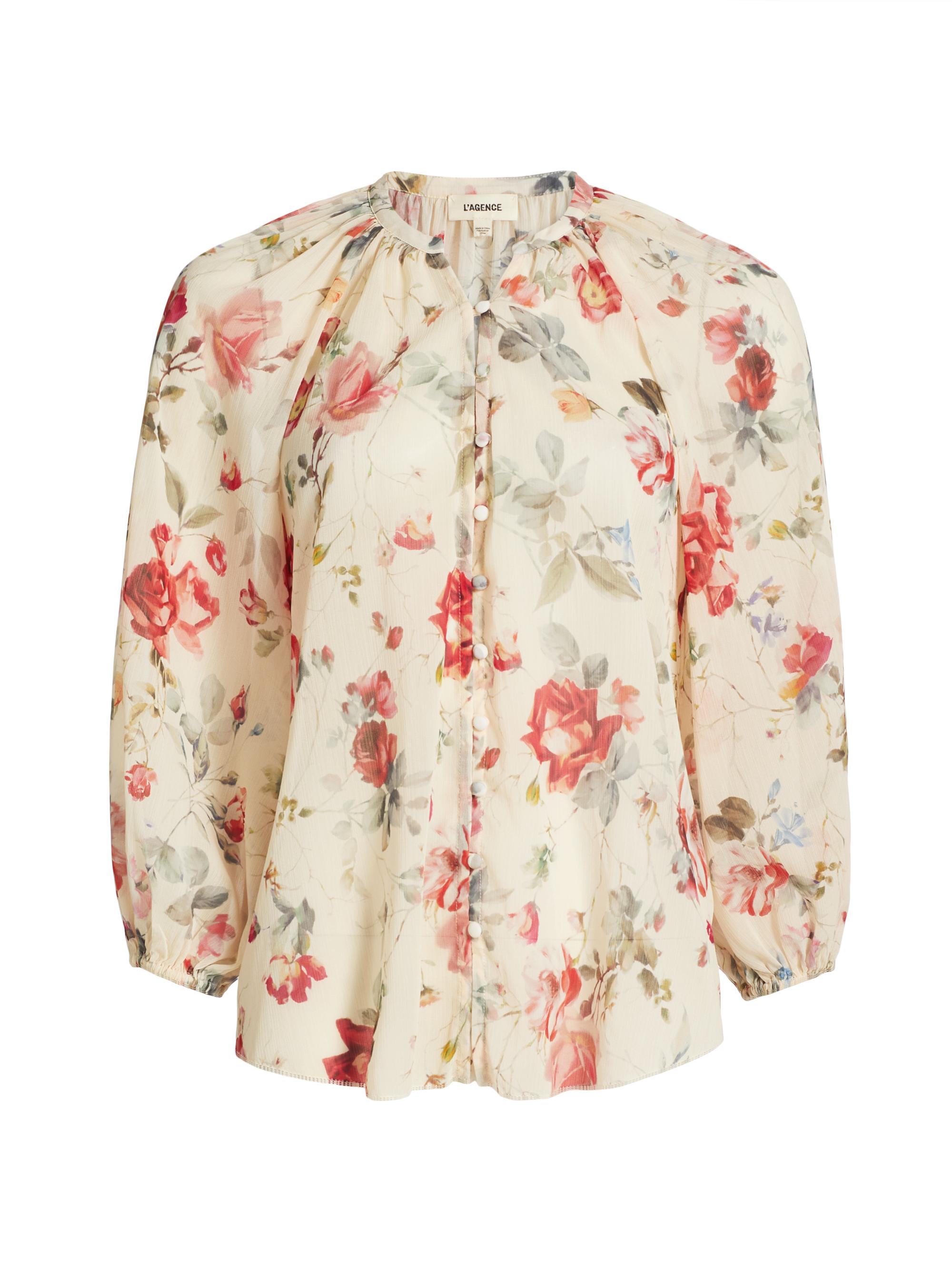 L'AGENCE Women's Teagan Floral Dolman-Sleeve Blouse -  Multi Watercolor Floral