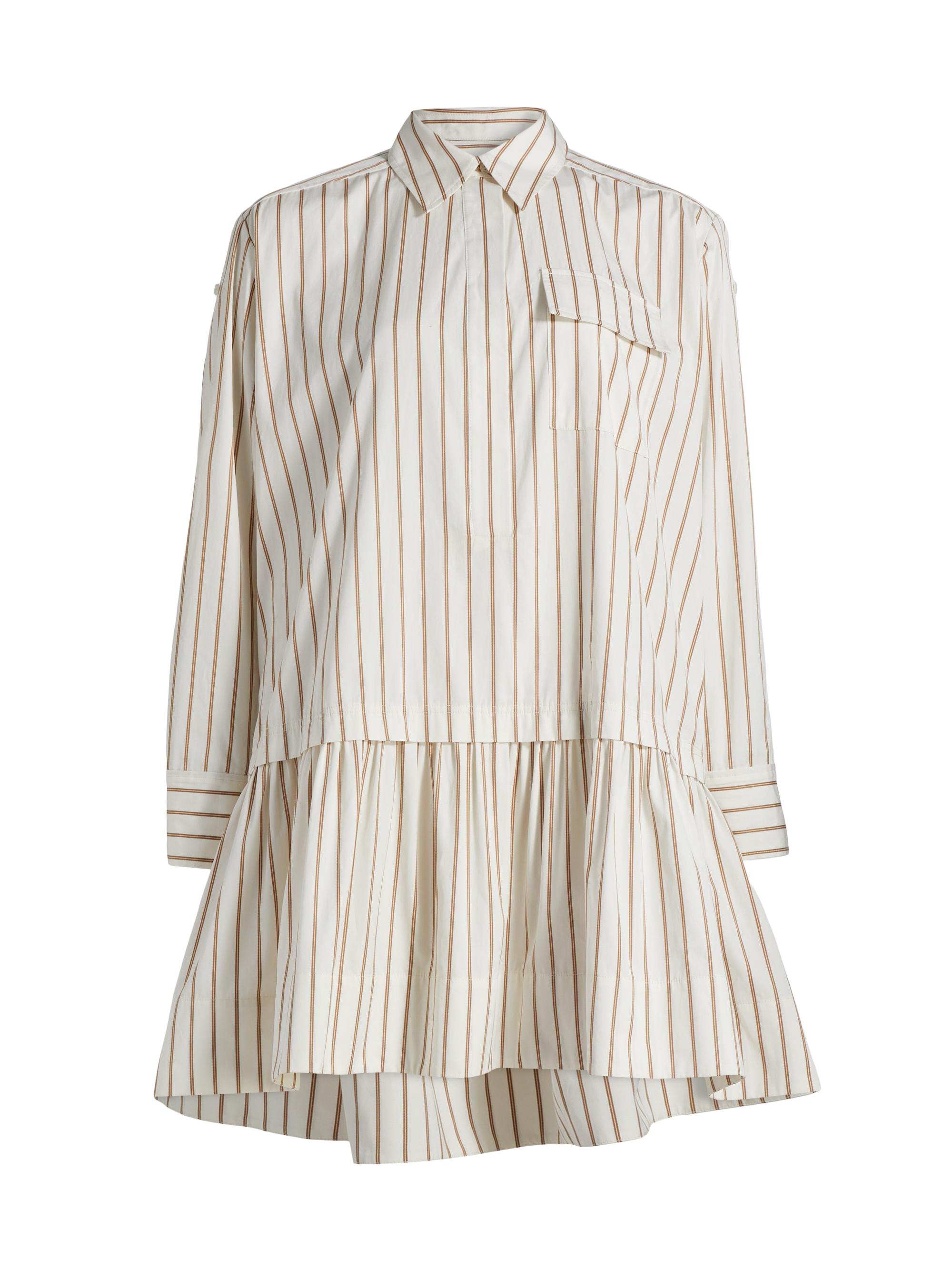 A.L.C. Women's Brooke Striped Cotton Shirtdress - Bone Lark