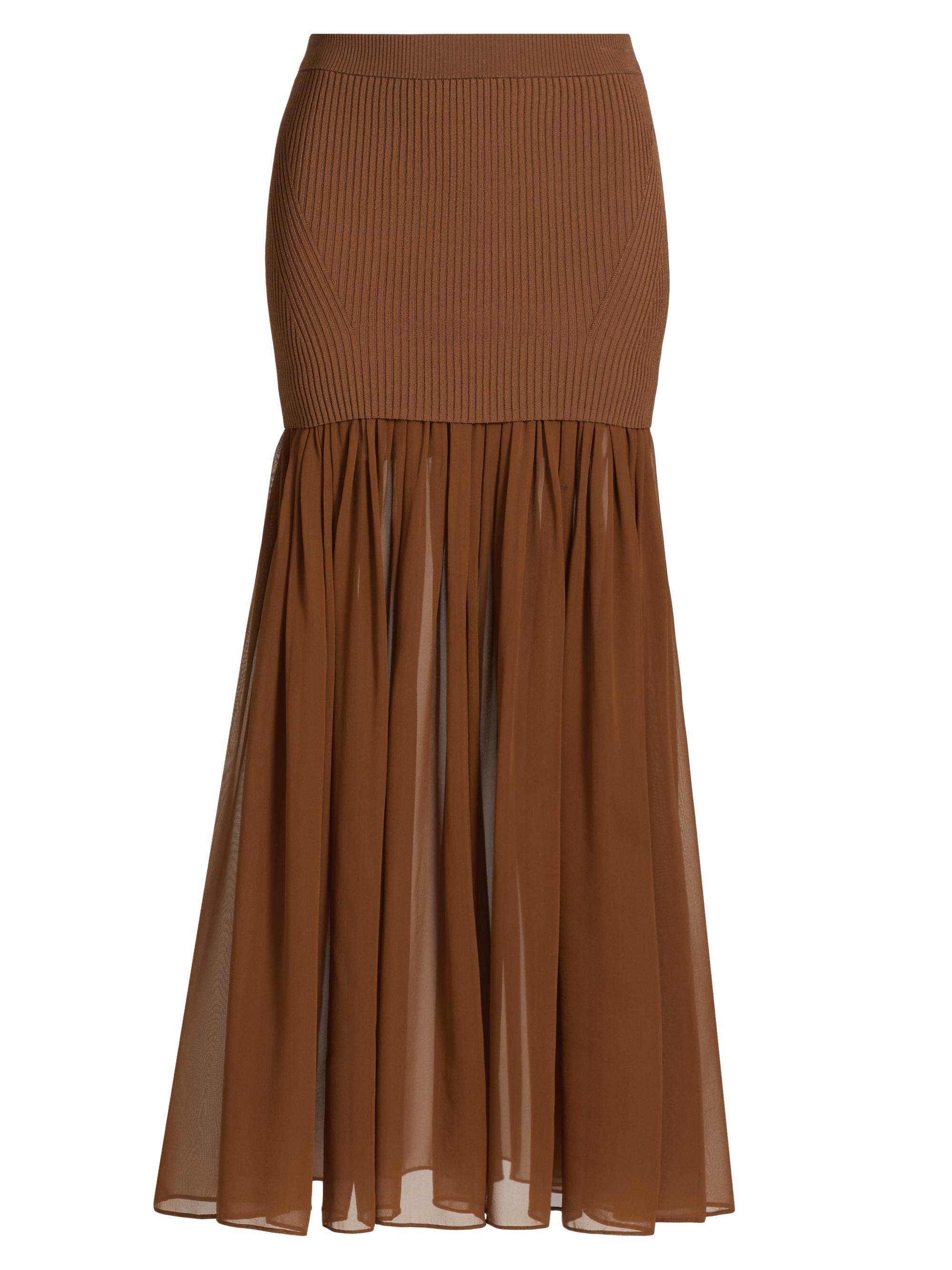 A.L.C. Women's Hayden Fit & Flare Maxi Skirt - Light Chesnut