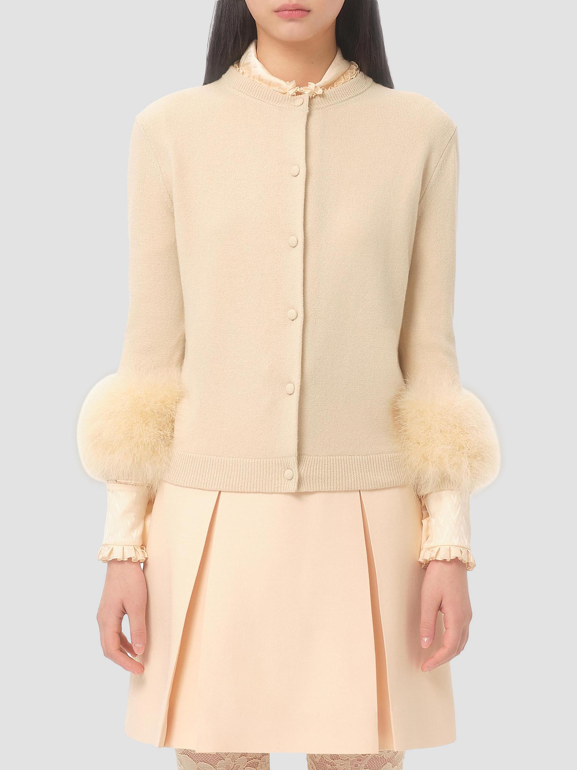 Valentino Garavani Cardigan with Feathers | Saks Fifth Avenue