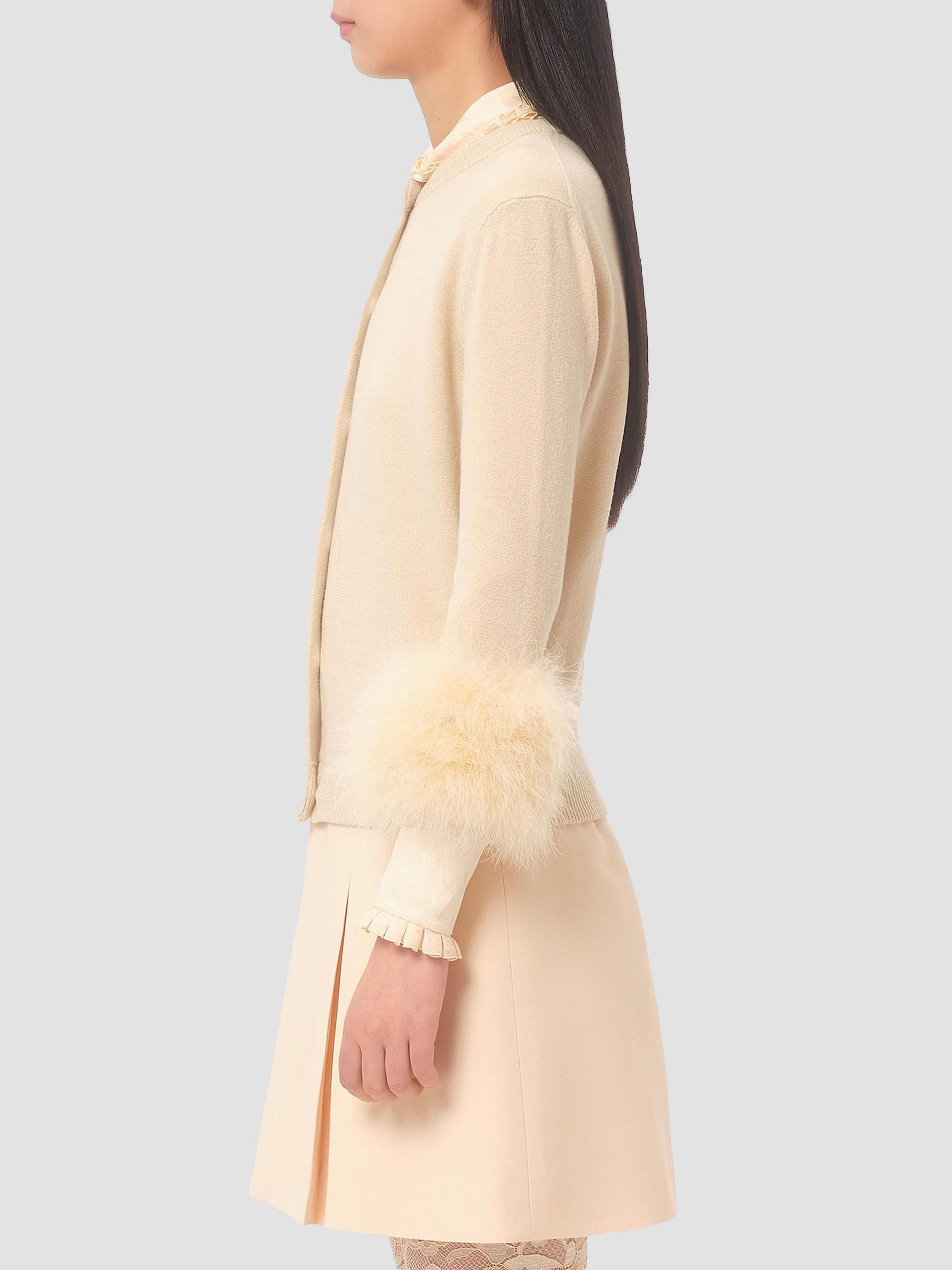 Valentino Garavani Cardigan with Feathers | Saks Fifth Avenue