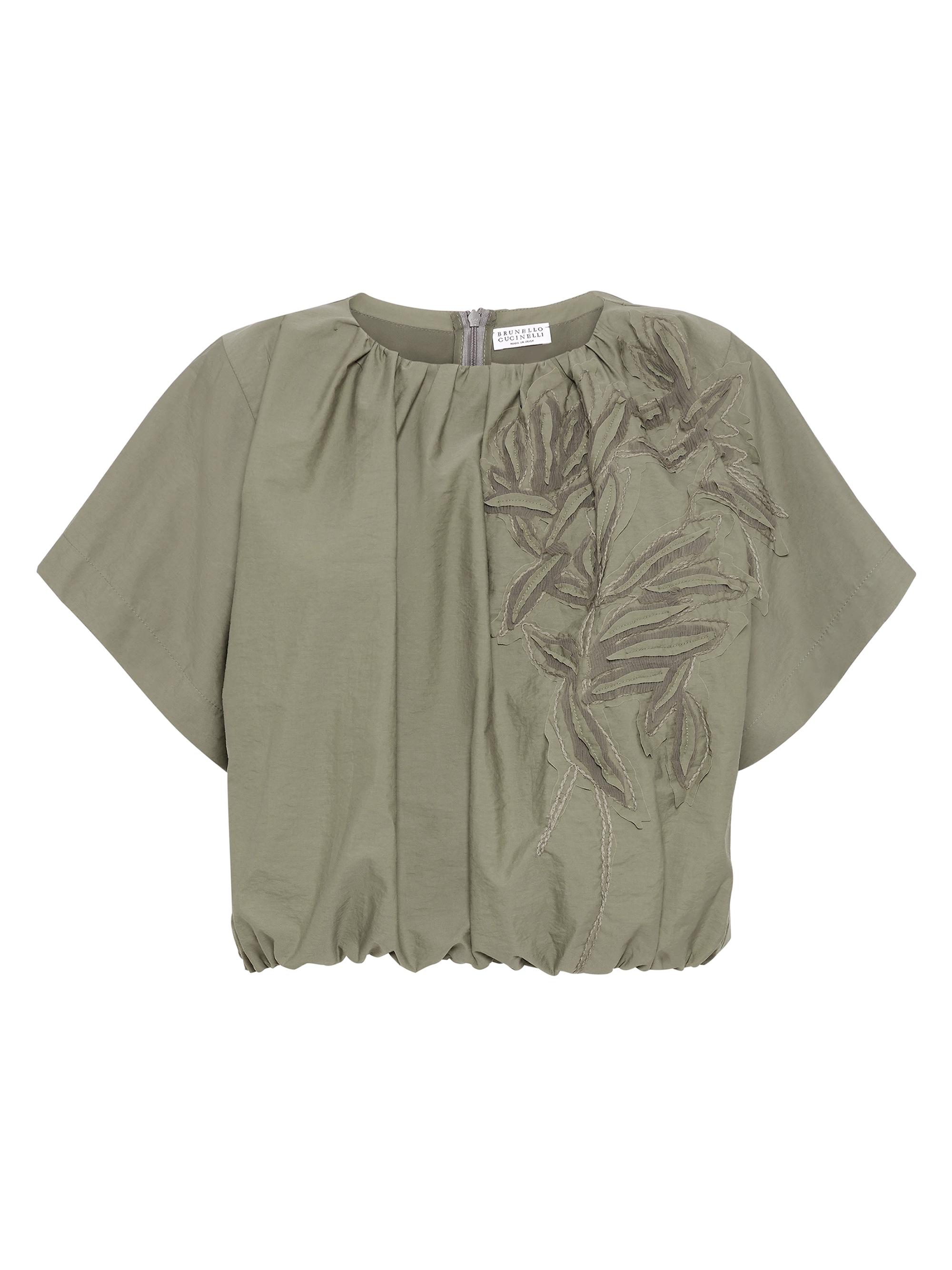 Brunello Cucinelli Women's Techno Cotton Poplin Blouse - Green