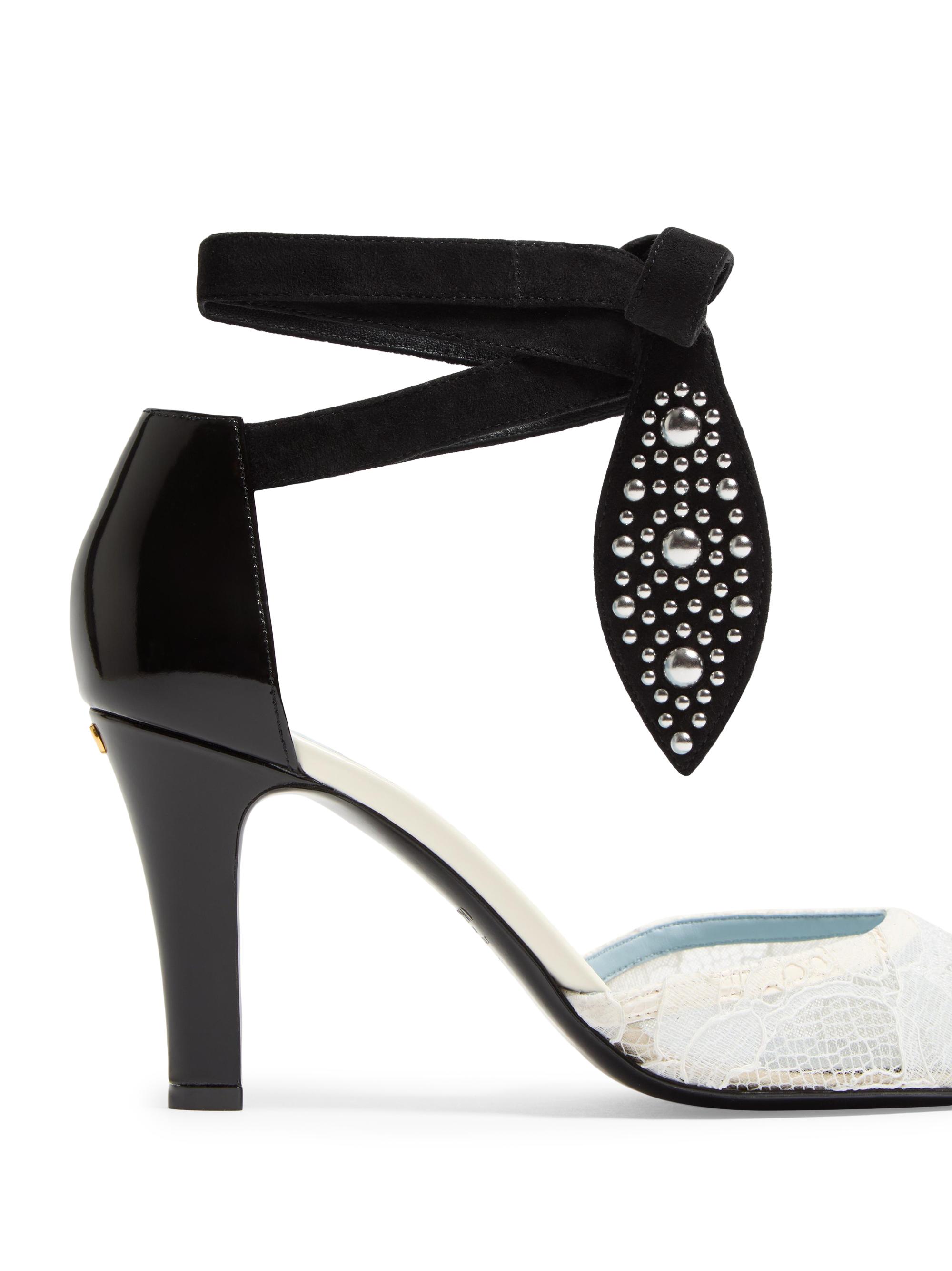 Valentino Garavani 85MM Foliefoliage Pumps in Abrasive Calfskin