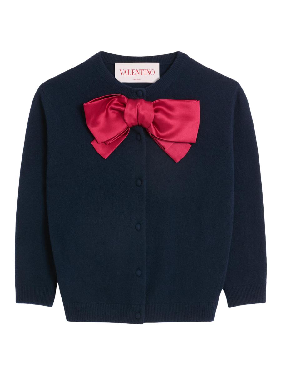 VALENTINO ROMA ヴァレンティノ レース＆サテンリボン ニット　黒 0400022720013?wid=900