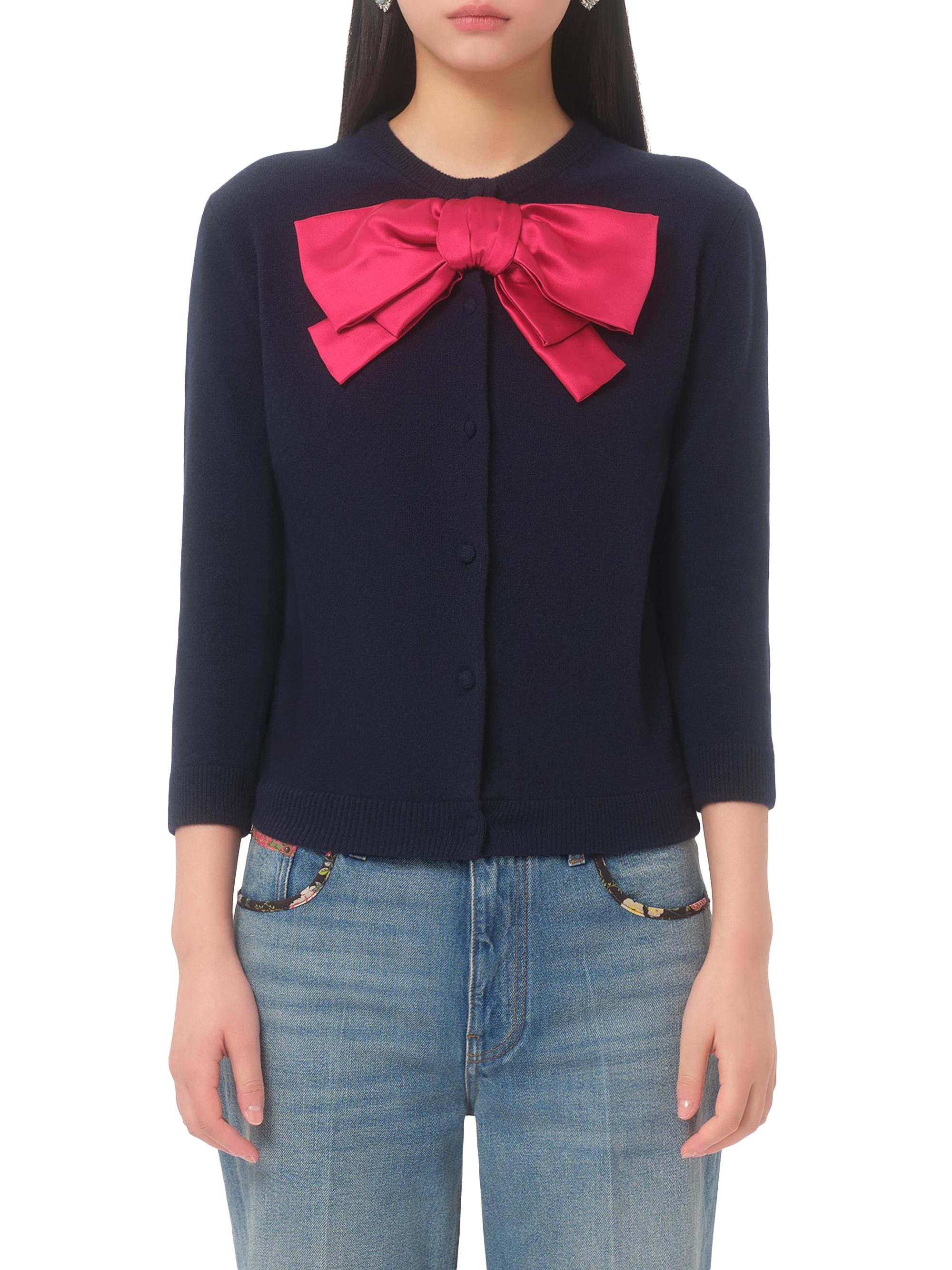 Valentino Garavani エンブロイダリーリボン カーディガン Valentino Garavani Cardigan with Bow | Saks Fifth Avenue