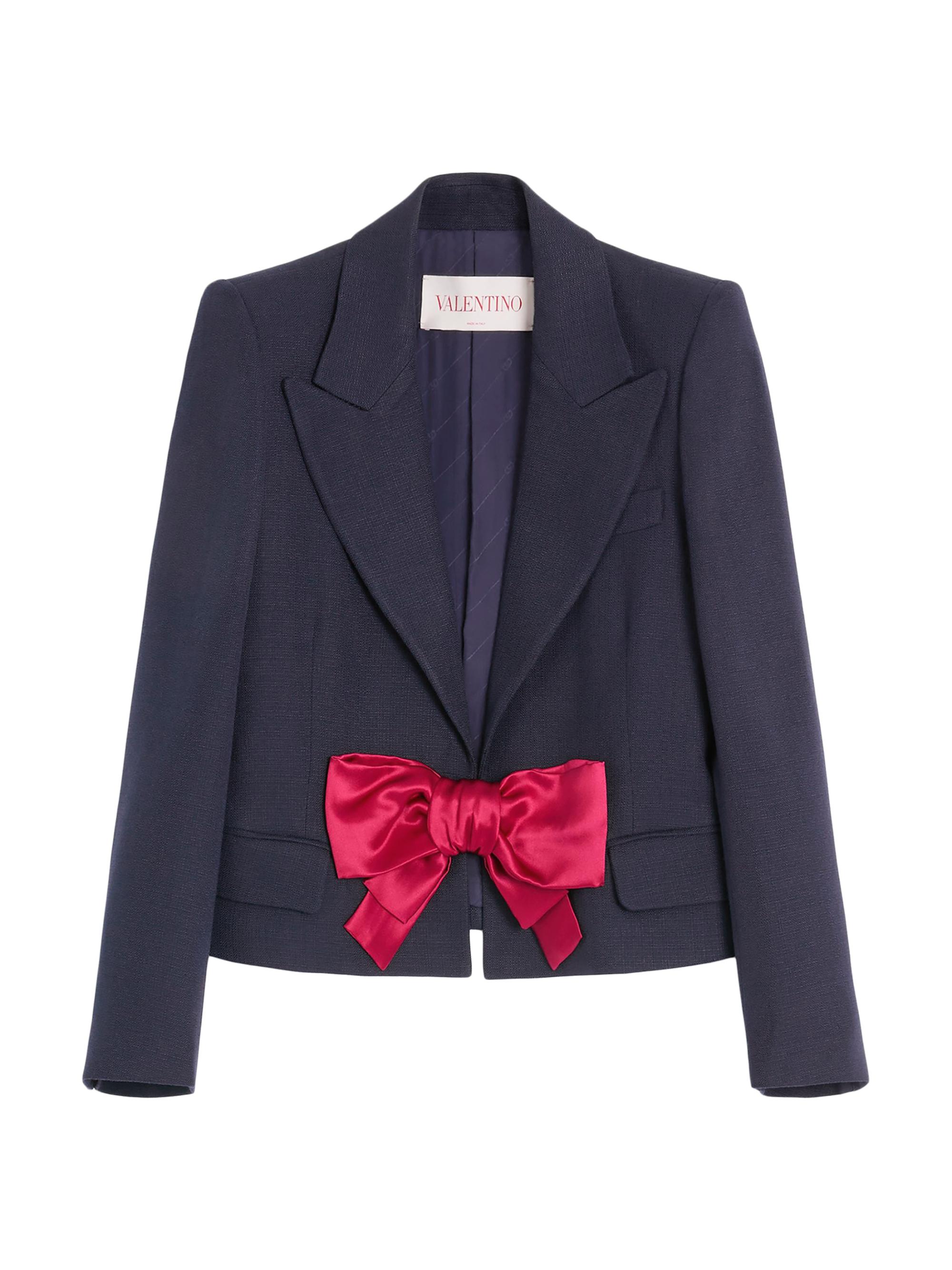 Valentino Garavani Women's Viscose Jacket with Bow - Provence Blue